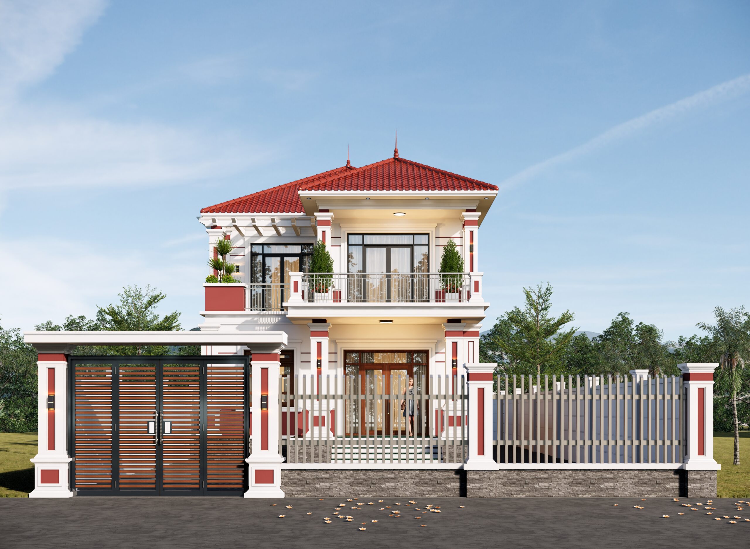 Biệt thự 2 tầng mái Nhật ngói đỏ tân cổ điển – Anh Hải, Phú Thọ gallery