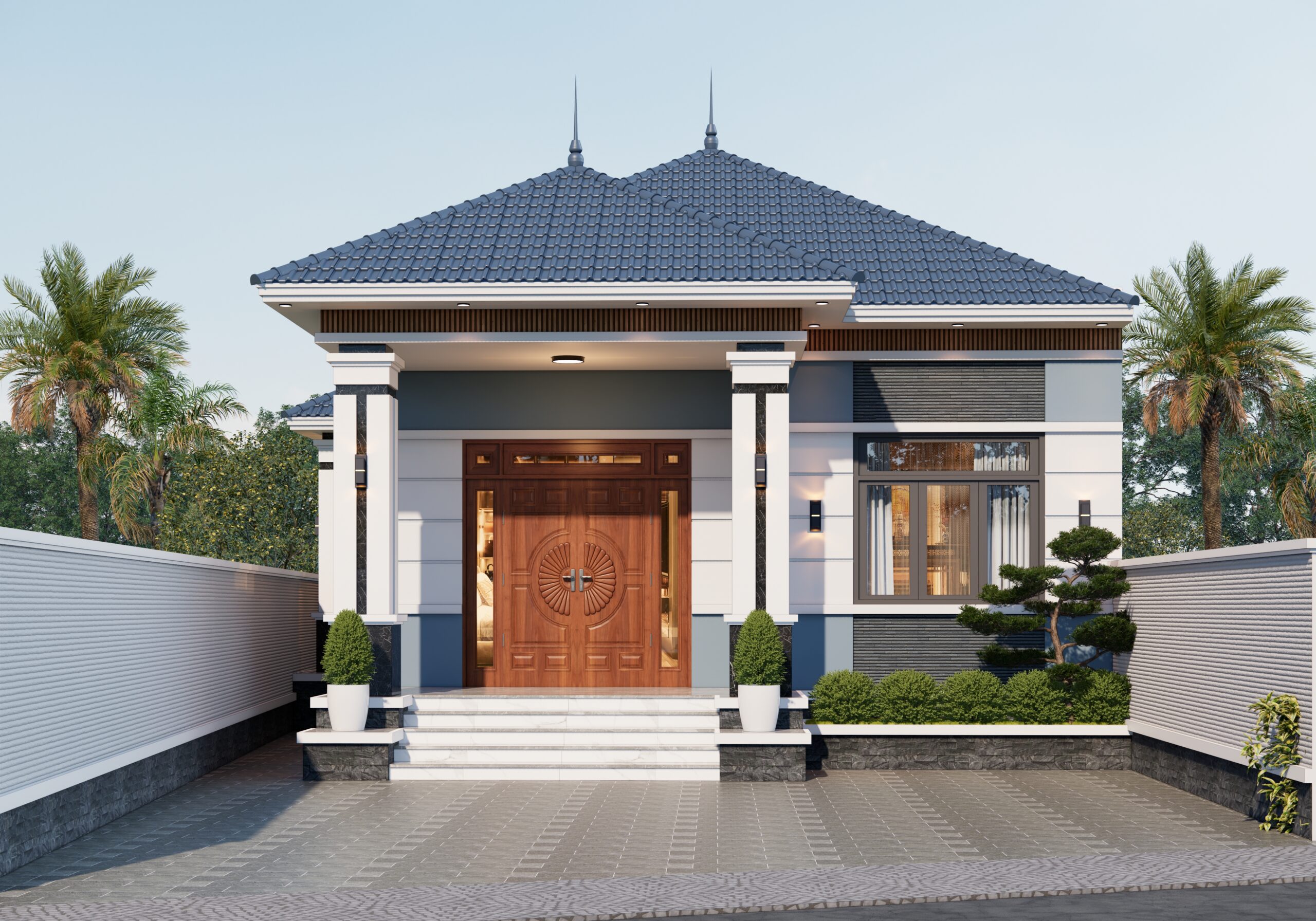Nhà 1 tầng mái Thái ngói xanh đen hiện đại – Anh Sơn, Bắc Giang – NAVI-BT34 gallery