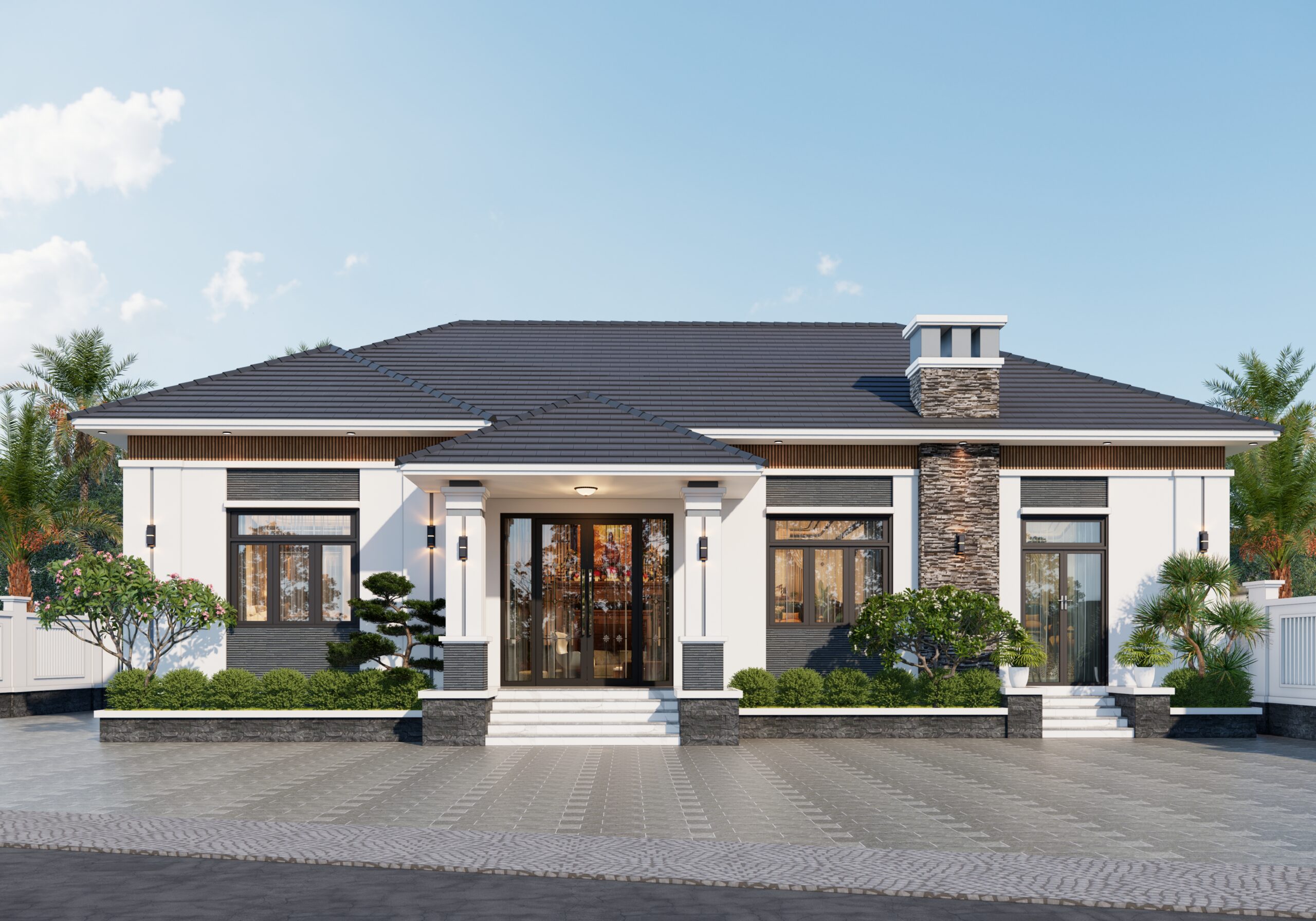 Nhà 1 tầng mái Nhật ngói xám đen hiện đại – Anh Đức, Hòa Bình – NAVI-BT36 gallery