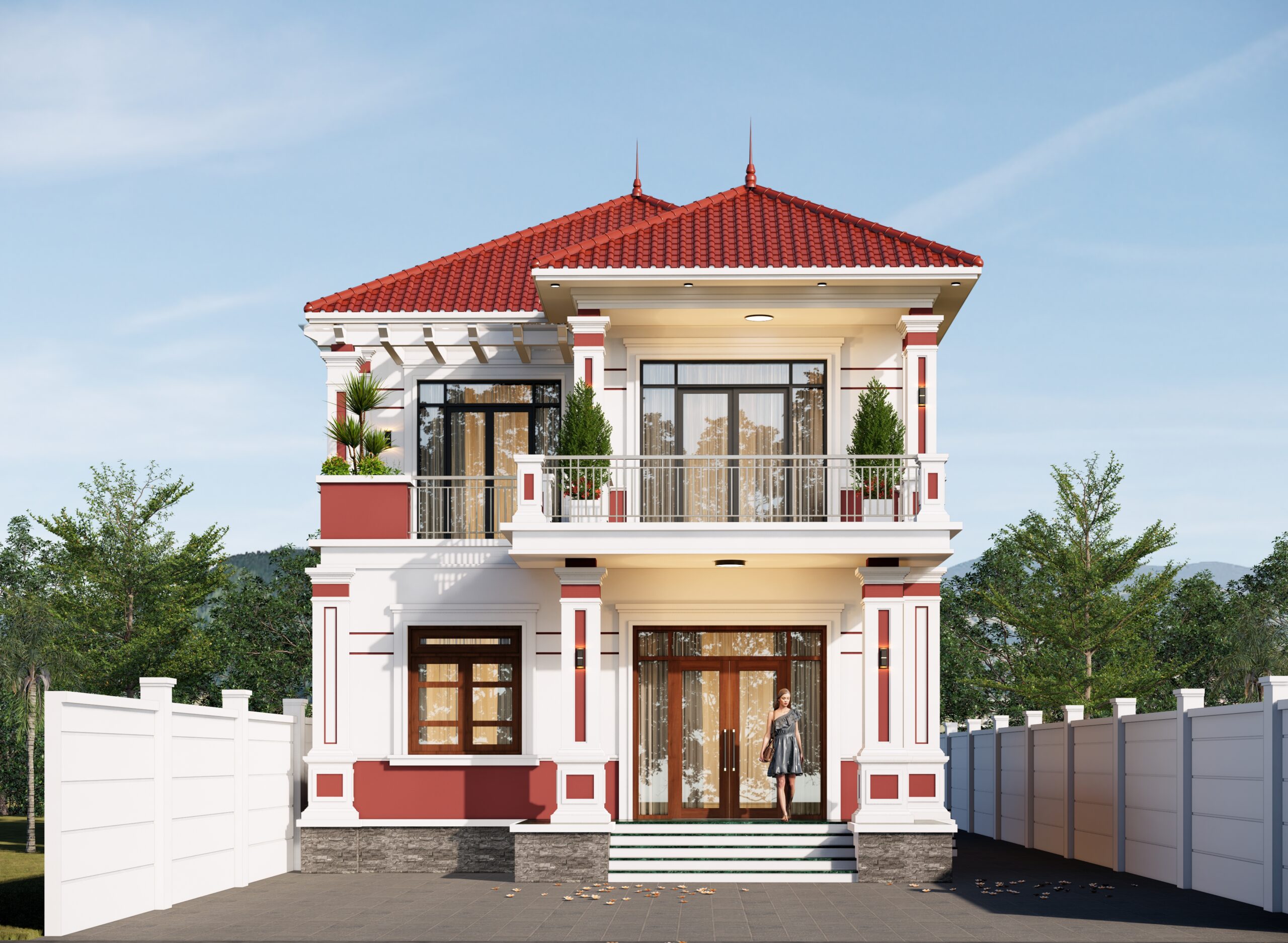 Biệt thự 2 tầng mái Nhật ngói đỏ tân cổ điển – Anh Hải, Phú Thọ gallery