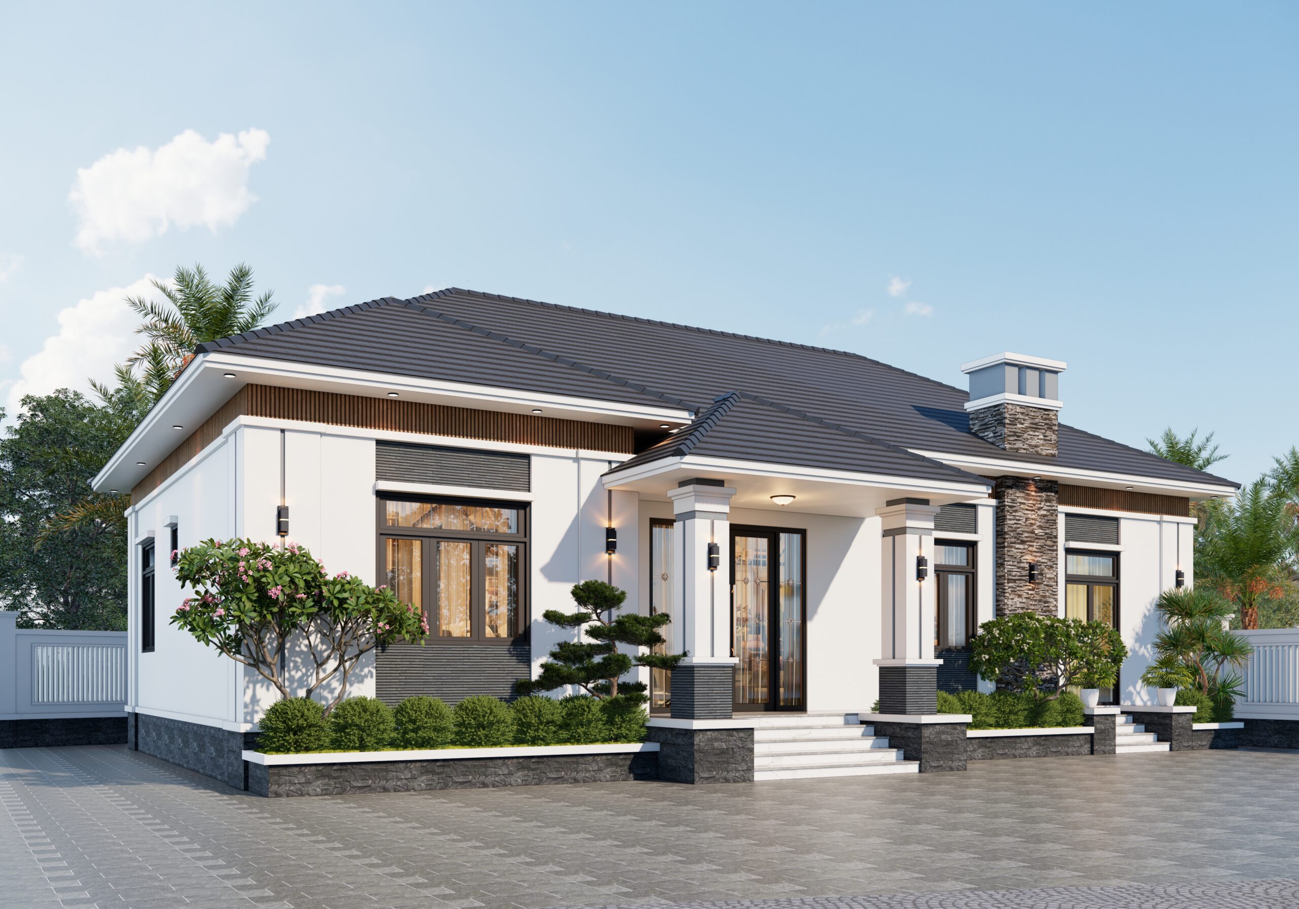 Nhà 1 tầng mái Nhật ngói xám đen hiện đại – Anh Đức, Hòa Bình – NAVI-BT36 gallery