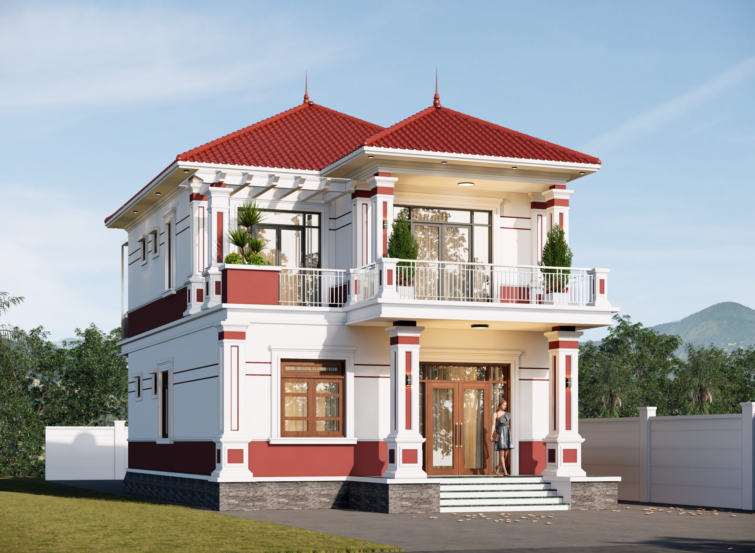 Biệt thự 2 tầng mái Nhật ngói đỏ tân cổ điển – Anh Hải, Phú Thọ gallery