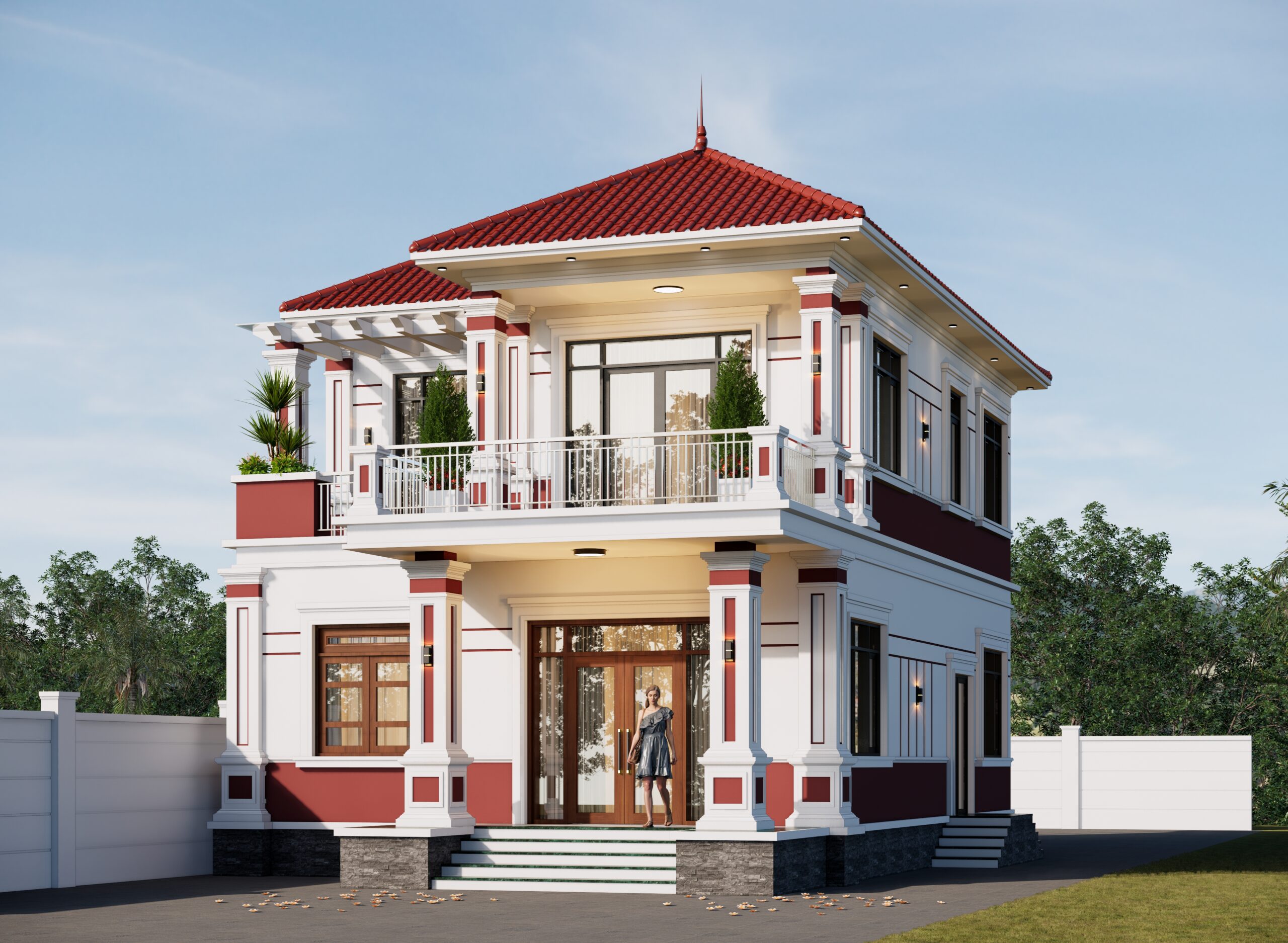 Biệt thự 2 tầng mái Nhật ngói đỏ tân cổ điển – Anh Hải, Phú Thọ gallery