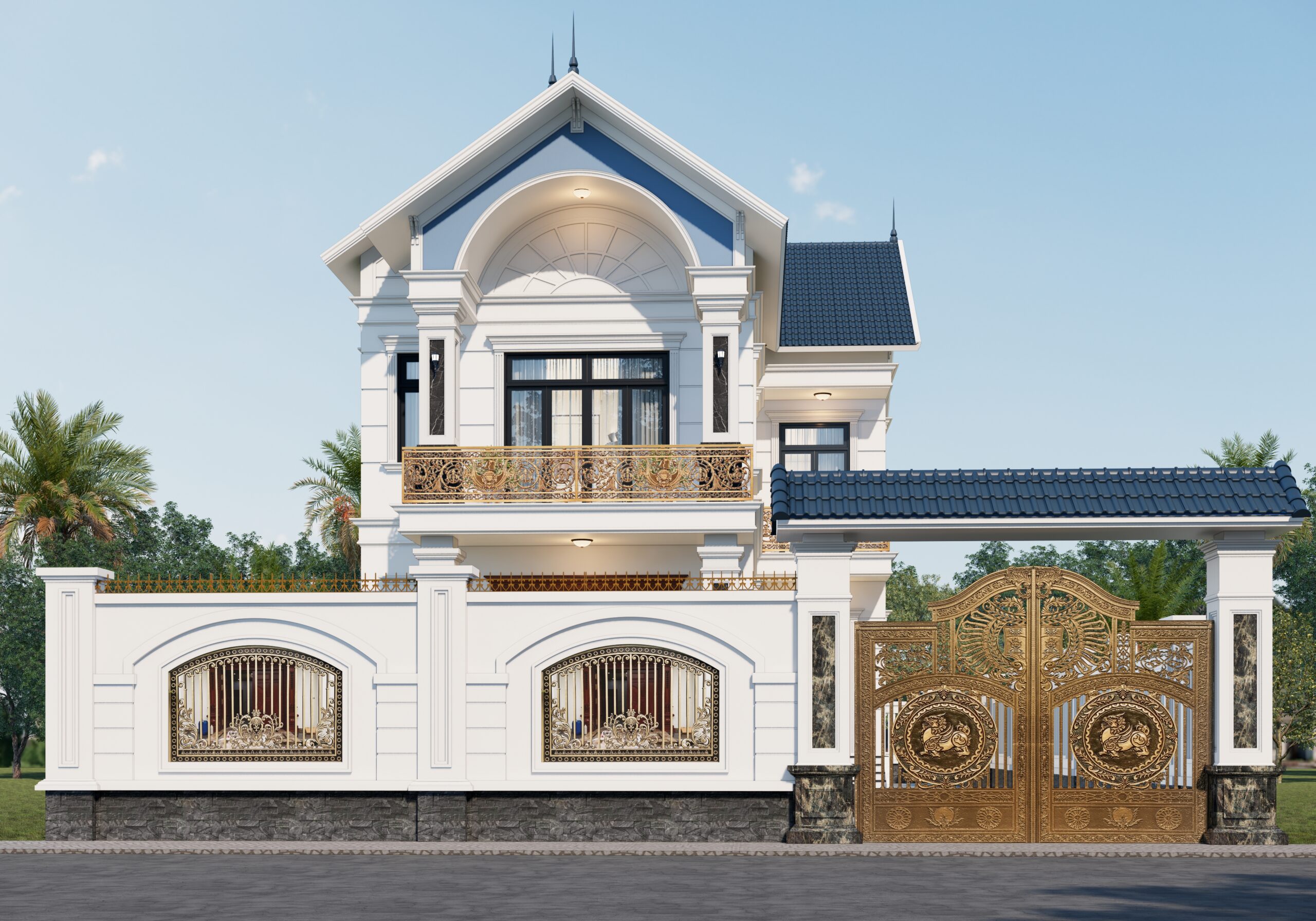 Biệt thự 2 tầng mái Thái tân cổ điển – Anh Cường, Hải Dương gallery