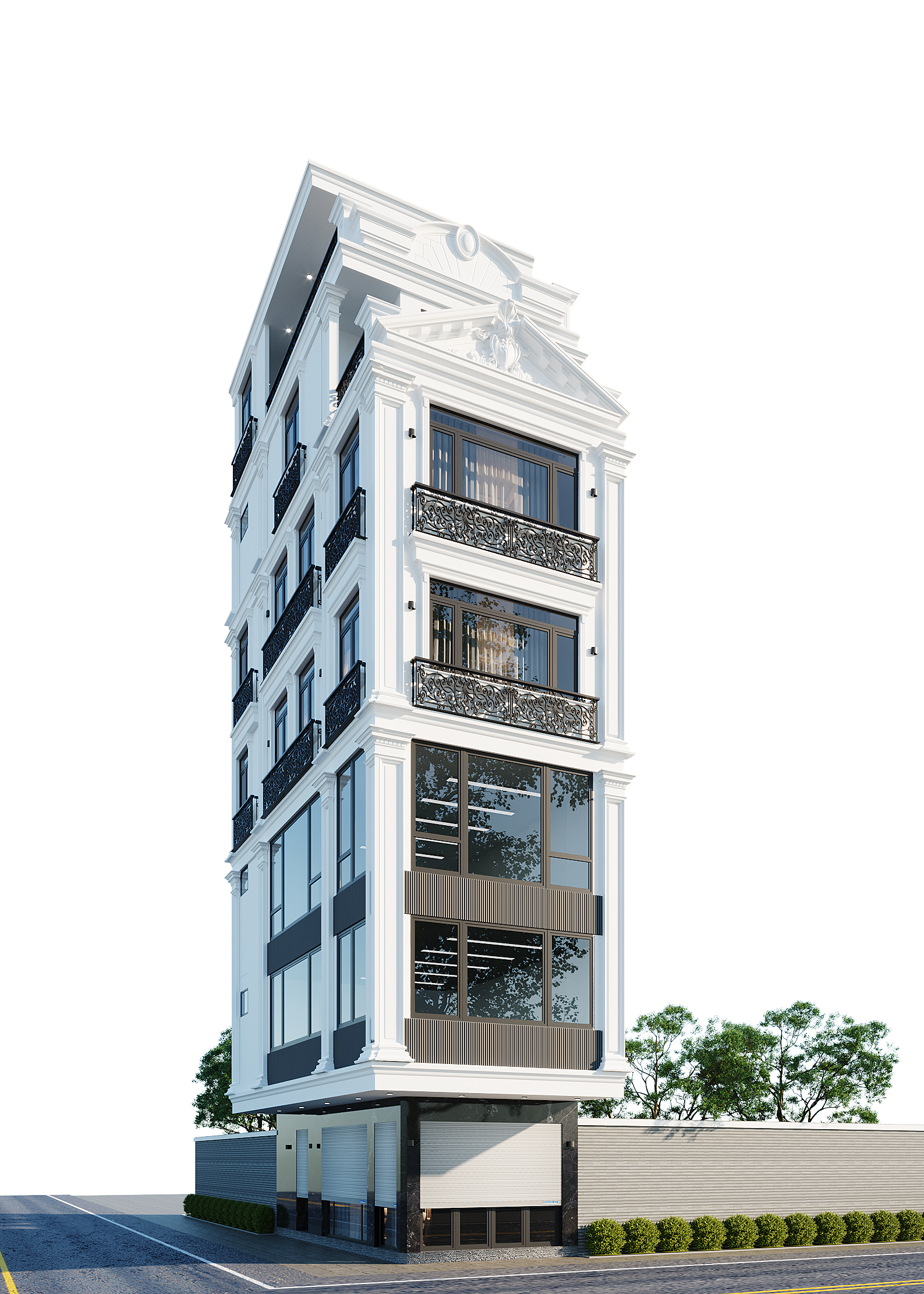 Nhà phố kết hợp kinh doanh 6 tầng 1 tum mái bằng tân cổ điển – Anh Minh, Hải Phòng – NAVI-NP04 gallery