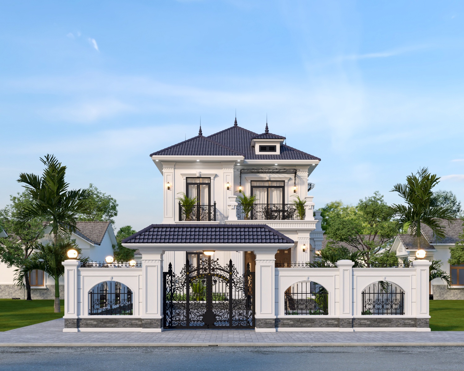 Biệt thự 2 tầng mái Nhật ngói xanh đen tân cổ điển – Anh Dương, Thanh Hóa – NAVI-BT17 gallery