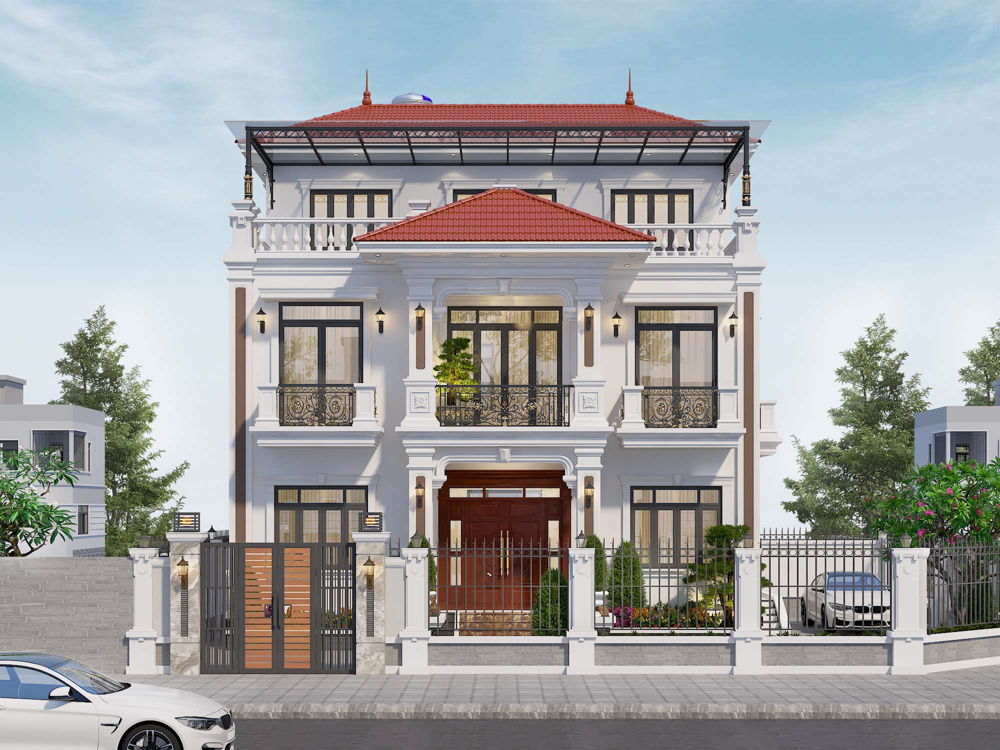 Nhà 3 tầng mái Thái ngói đỏ tân cổ điển – Anh Thành, Bắc Ninh – NAVI-BT30 gallery