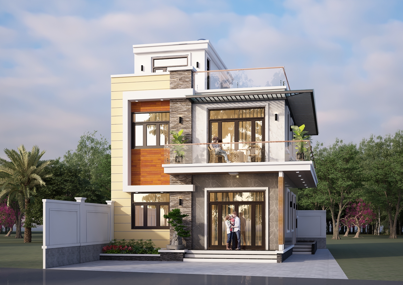 Nhà 2 tầng 1 tum mái bằng hiện đại – Anh Dũng, Thái Nguyên – NAVI-BT32 gallery