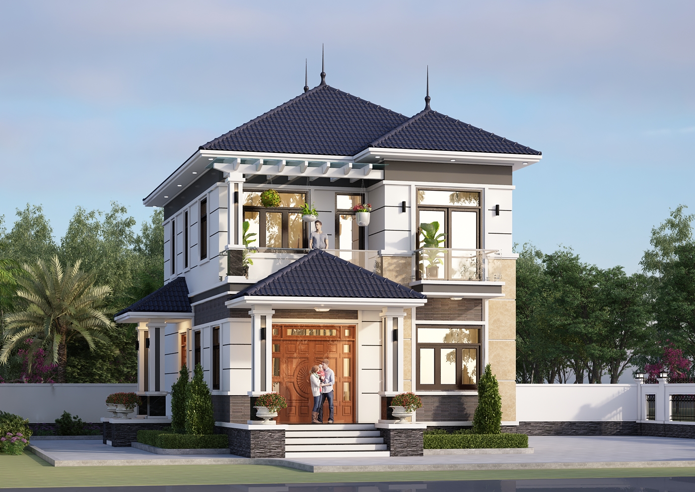 Nhà 2 tầng mái Nhật ngói xanh đen hiện đại – Anh Cường, Lạng Sơn – NAVI-BT43 gallery