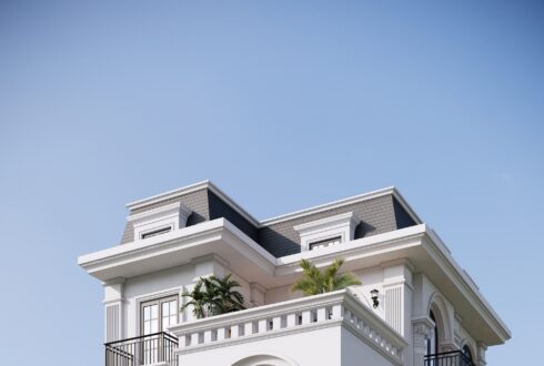 Biệt thự 3 tầng tân cổ điển kiểu Pháp, mái Mansard