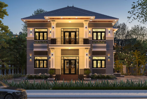 Biệt thự 2 tầng mái Nhật ngói xanh đen hiện đại – Anh Cường, Quảng Ninh – NAVI-BT18