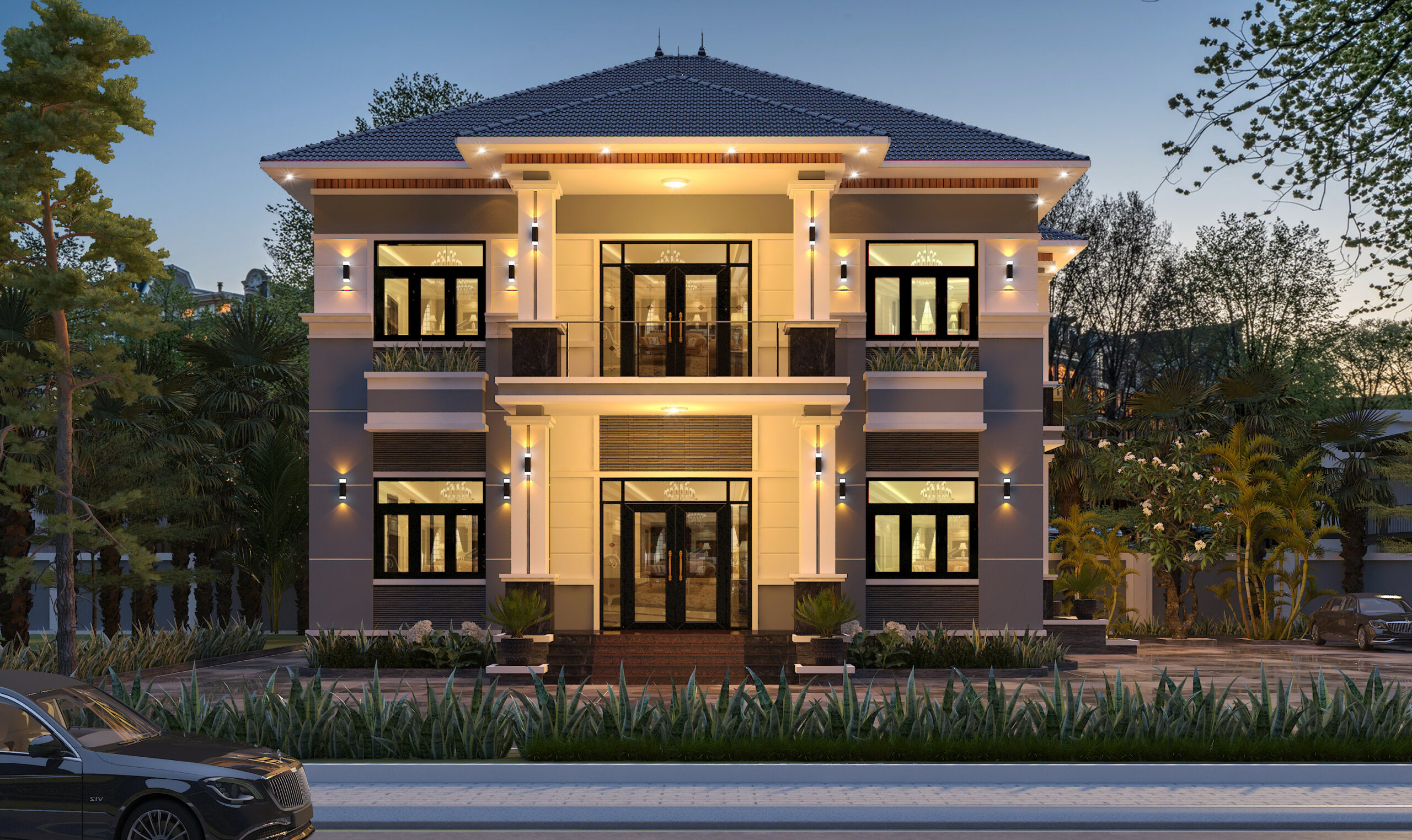 Biệt thự 2 tầng mái Nhật ngói xanh đen hiện đại – Anh Cường, Quảng Ninh – NAVI-BT18 gallery