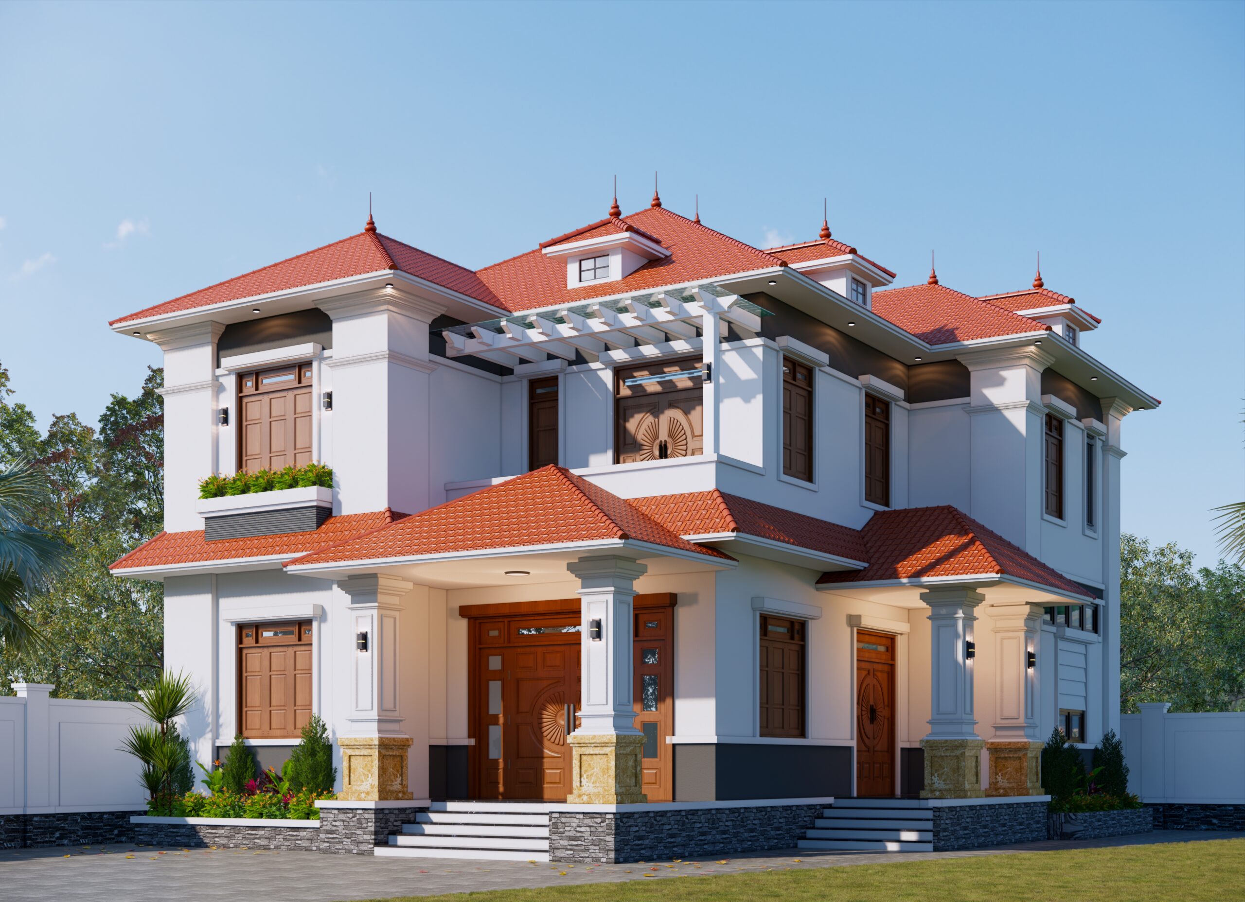 Nhà 2 tầng mái Thái ngói đỏ tân cổ điển – Anh Tuấn, Bắc Giang – NAVI-BT45 gallery