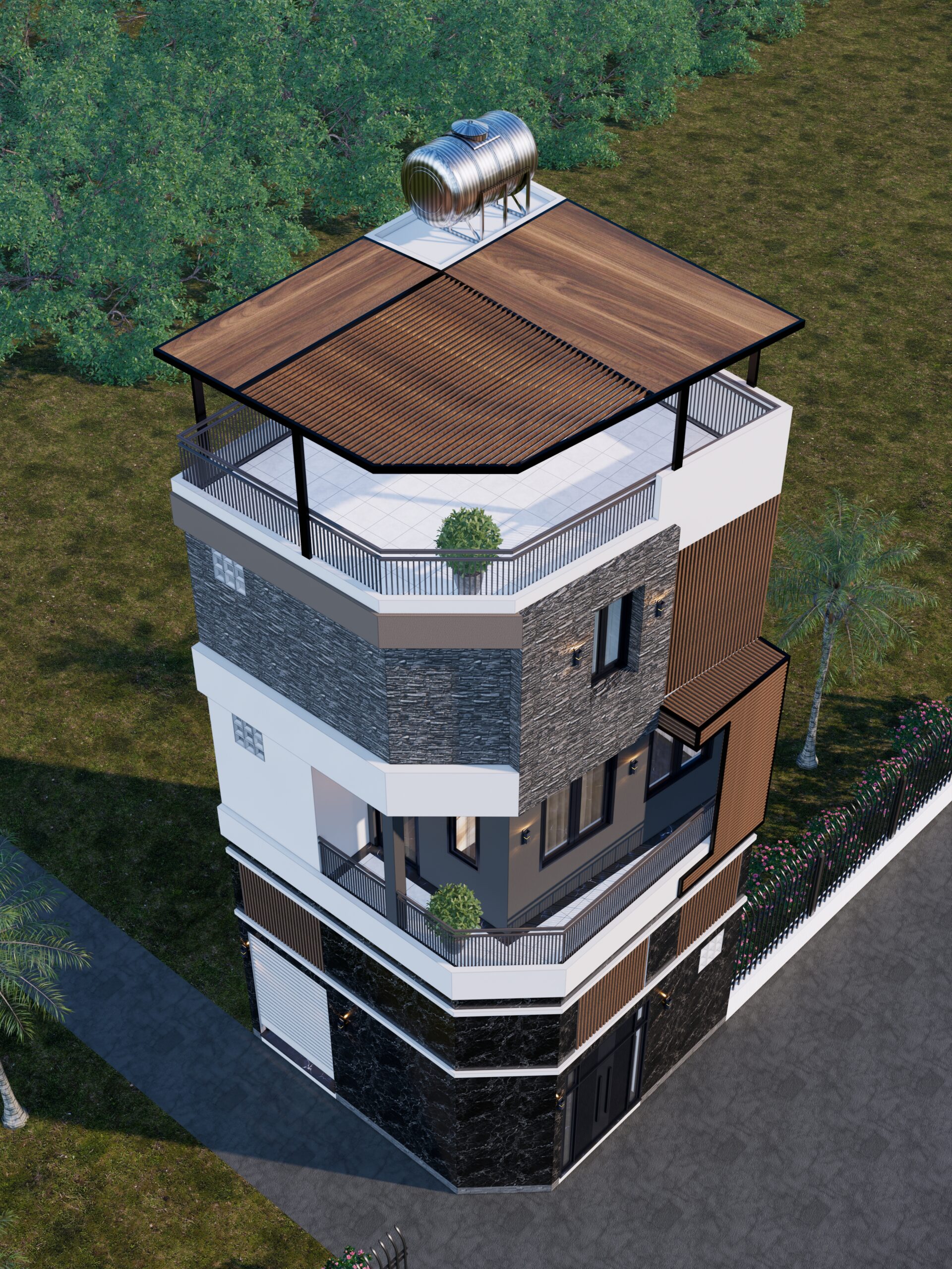 Nhà phố 3 tầng 1 lửng 1 tum mái bằng hiện đại – Anh Nam, Hưng Yên – NAVI-NP07 gallery