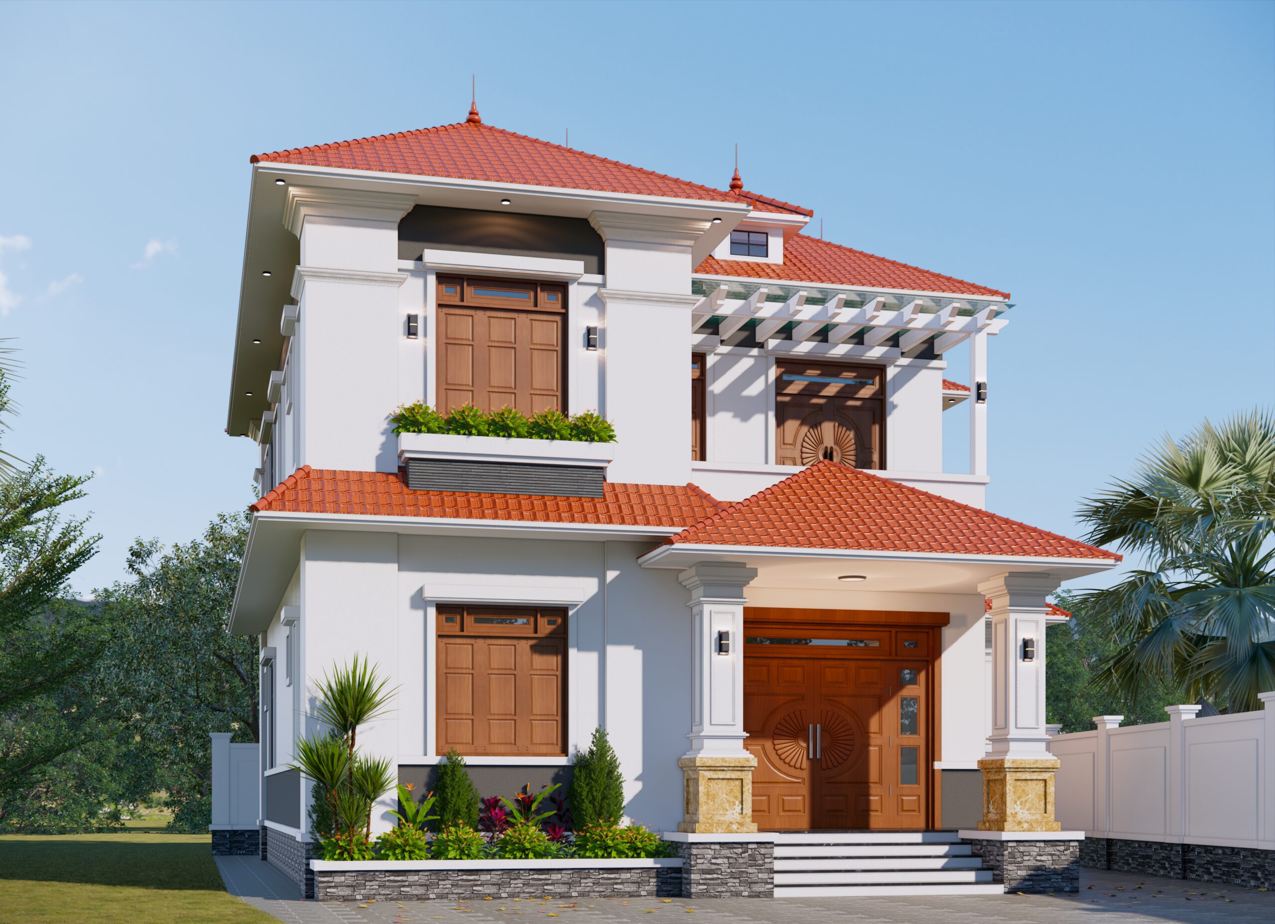 Nhà 2 tầng mái Thái ngói đỏ tân cổ điển – Anh Tuấn, Bắc Giang – NAVI-BT45 gallery