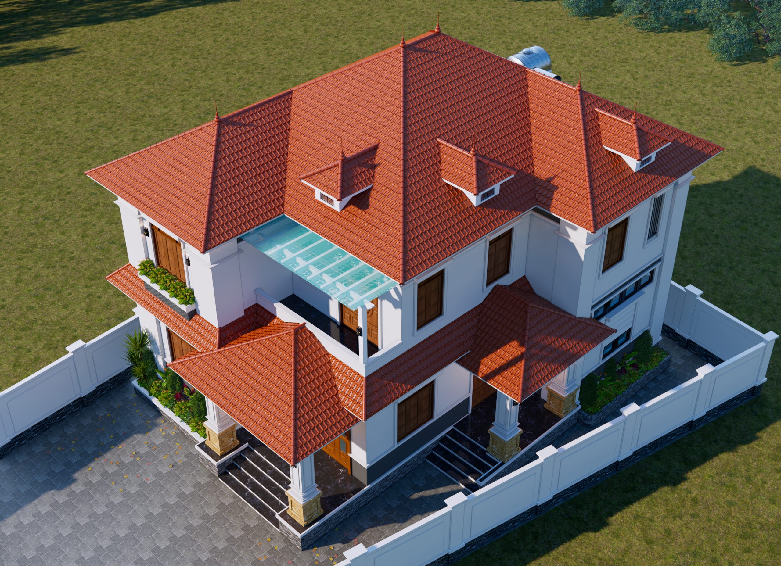 Nhà 2 tầng mái Thái ngói đỏ tân cổ điển – Anh Tuấn, Bắc Giang – NAVI-BT45 gallery