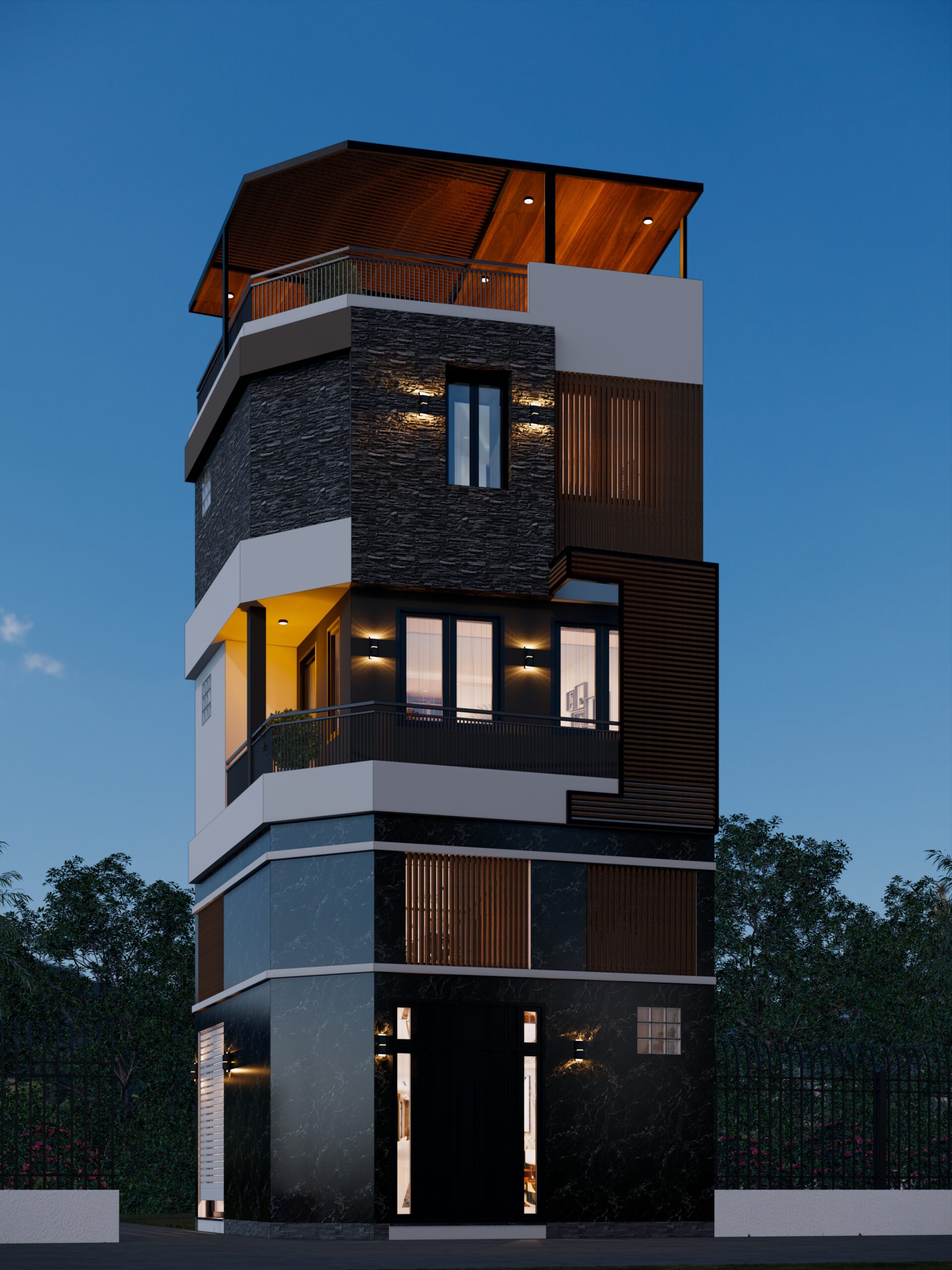 Nhà phố 3 tầng 1 lửng 1 tum mái bằng hiện đại – Anh Nam, Hưng Yên – NAVI-NP07 gallery