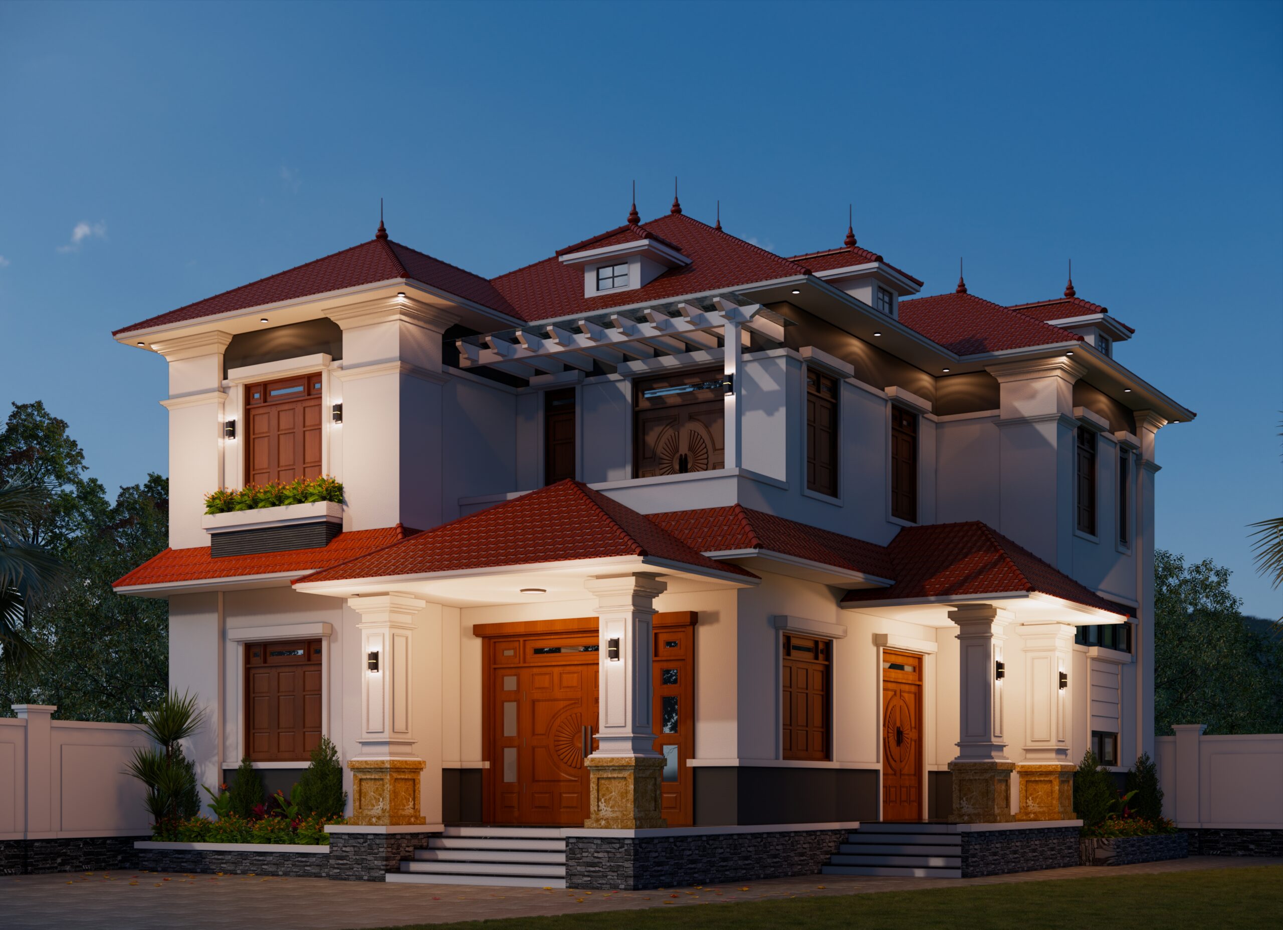 Nhà 2 tầng mái Thái ngói đỏ tân cổ điển – Anh Tuấn, Bắc Giang – NAVI-BT45 gallery