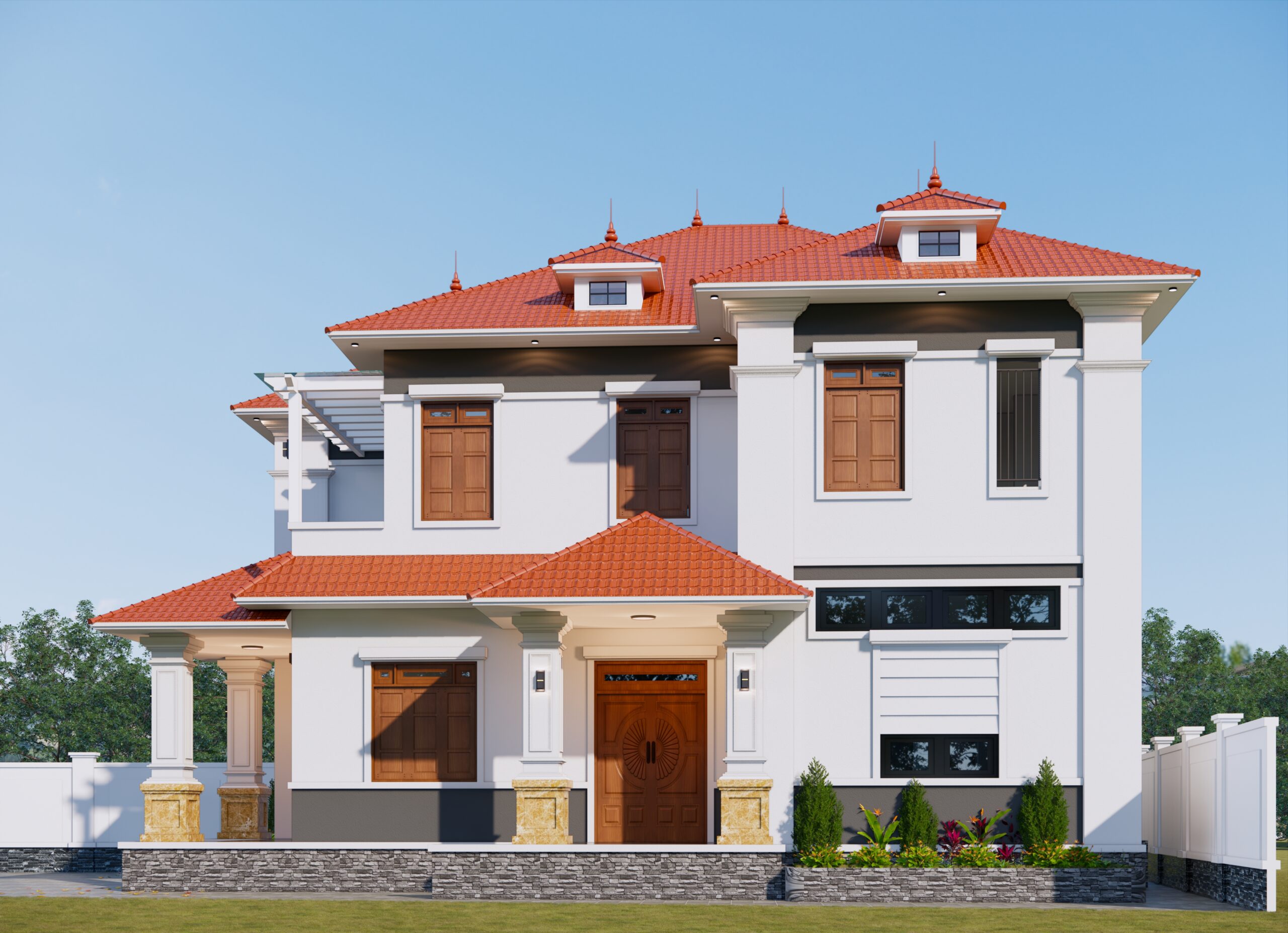 Nhà 2 tầng mái Thái ngói đỏ tân cổ điển – Anh Tuấn, Bắc Giang – NAVI-BT45 gallery