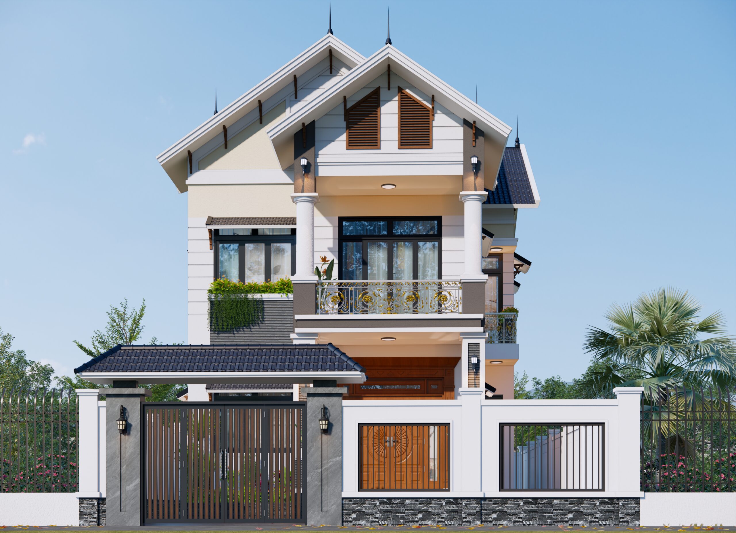 Nhà 2 tầng mái Thái ngói xanh đen tân cổ điển – Anh Tú, Yên Bái – NAVI-BT41 gallery