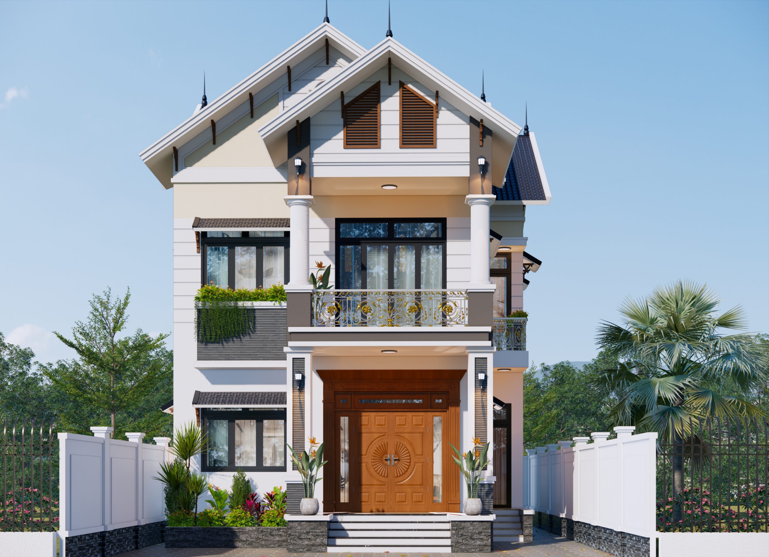Nhà 2 tầng mái Thái ngói xanh đen tân cổ điển – Anh Tú, Yên Bái – NAVI-BT41 gallery
