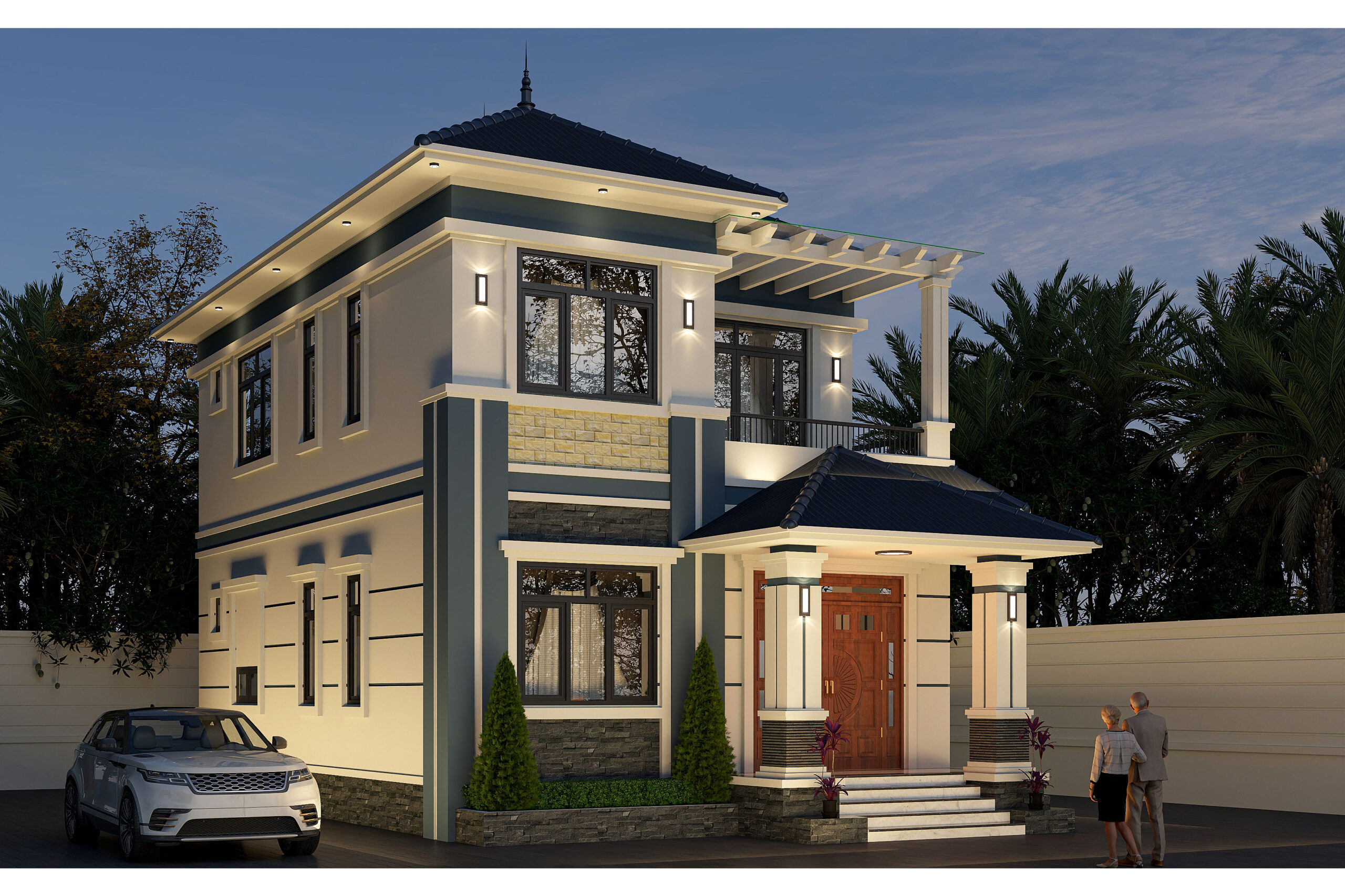 Nhà 2 tầng mái Nhật ngói xanh đen tân cổ điển – Anh Sơn, Hưng Yên – NAVI-BT47 gallery