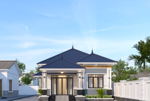 Nhà 1 tầng mái Thái ngói xanh đen hiện đại – Anh Tuấn, Ninh Bình – NAVI-BT31