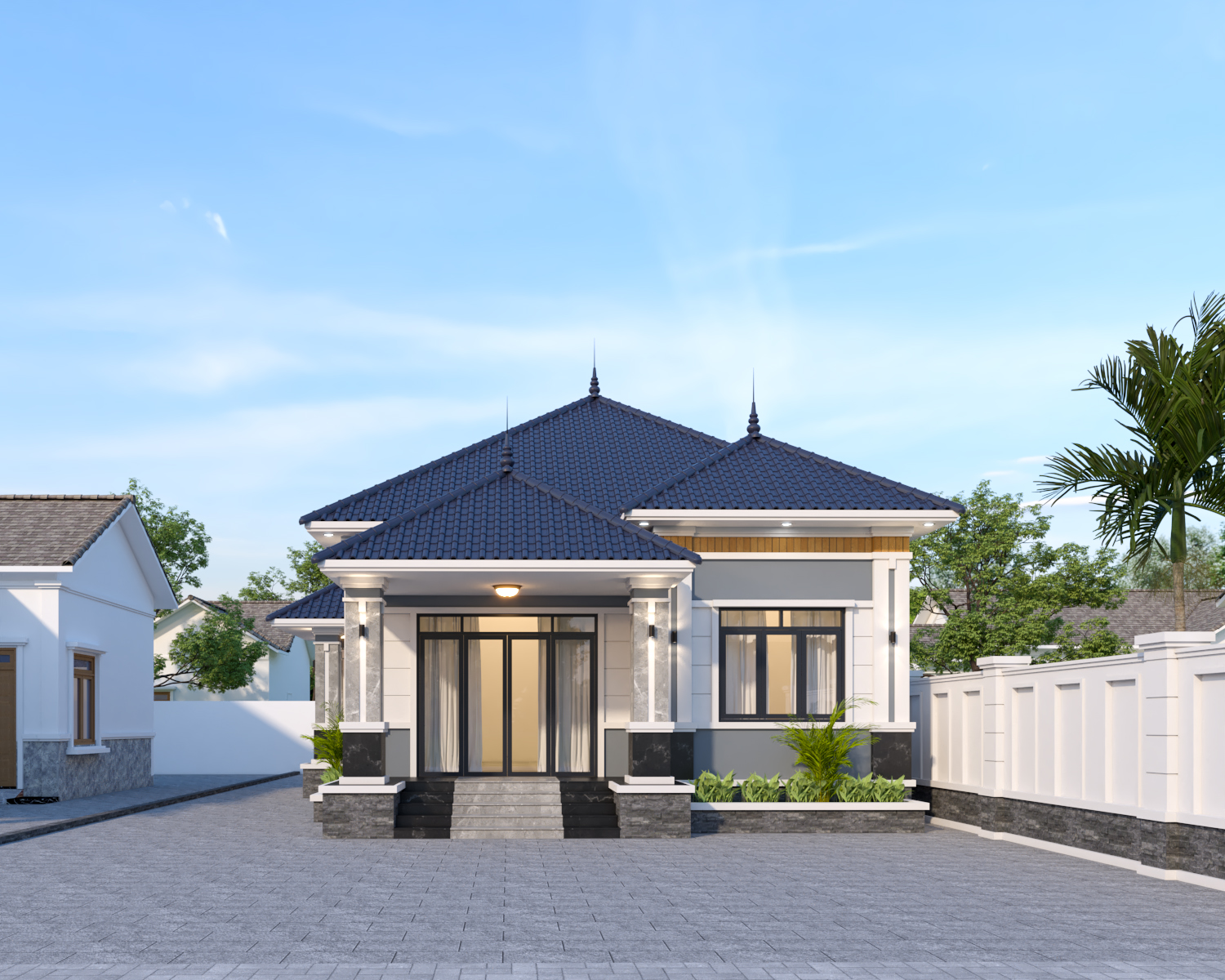 Nhà 1 tầng mái Thái ngói xanh đen hiện đại – Anh Tuấn, Ninh Bình – NAVI-BT31 gallery