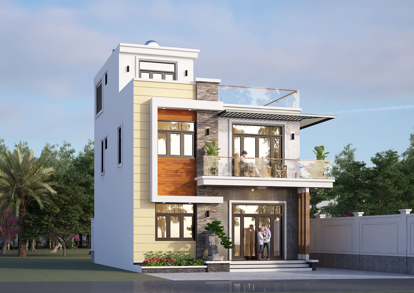 Nhà 2 tầng 1 tum mái bằng hiện đại – Anh Dũng, Thái Nguyên – NAVI-BT32 gallery