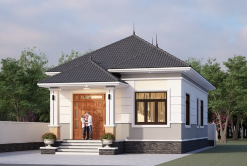 Nhà 1 tầng mái Nhật ngói xanh đen hiện đại – Anh Bình, Tuyên Quang – NAVI-BT61