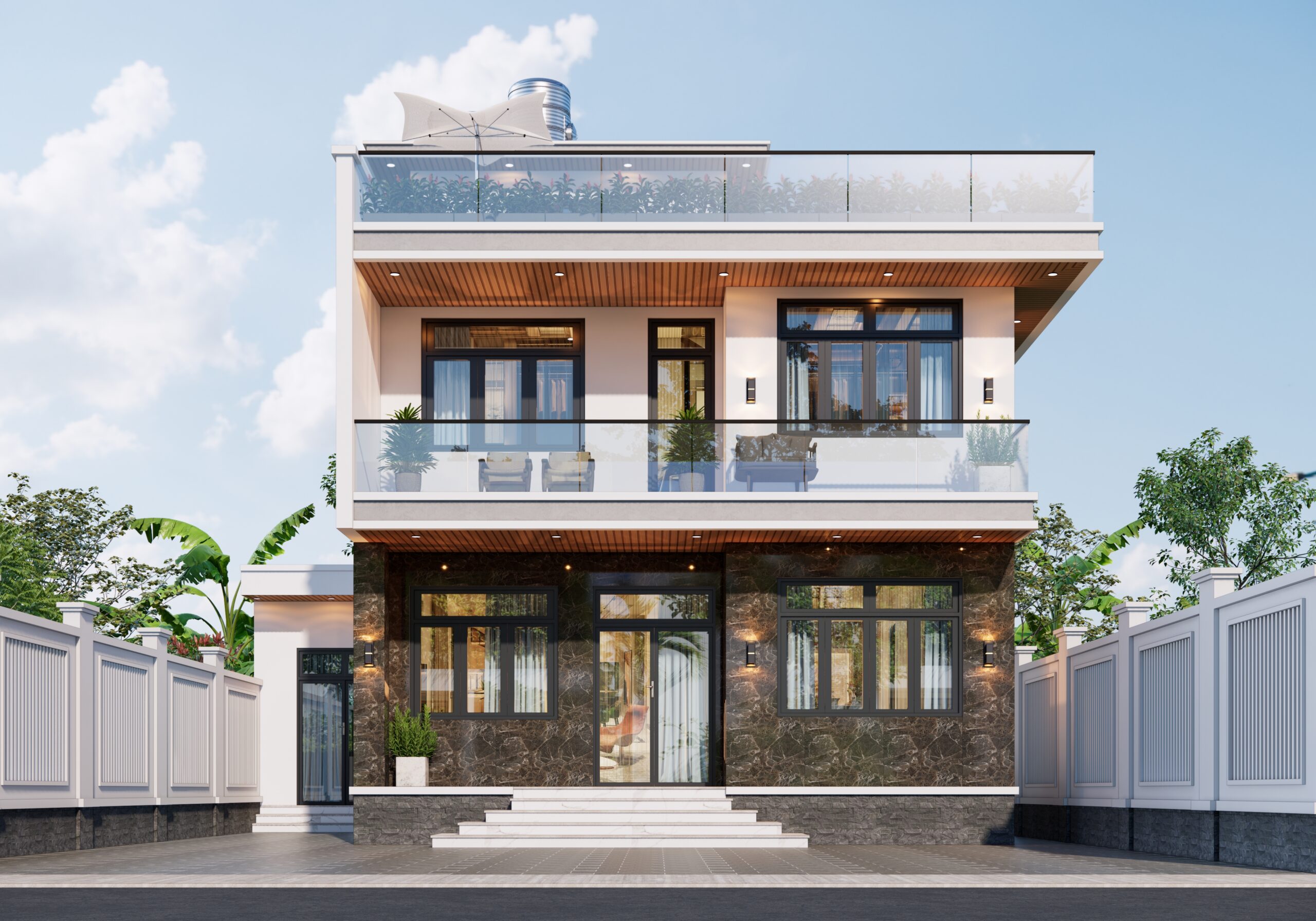 Nhà vườn 2 tầng hiện đại có sân thượng – Anh Tuấn, Hà Nam – NAVI-BT19 gallery