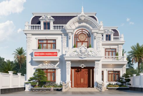 Nhà hàng 2 tầng kiểu Pháp mái Mansard tân cổ điển – Hoàng Liên, Phú Thọ