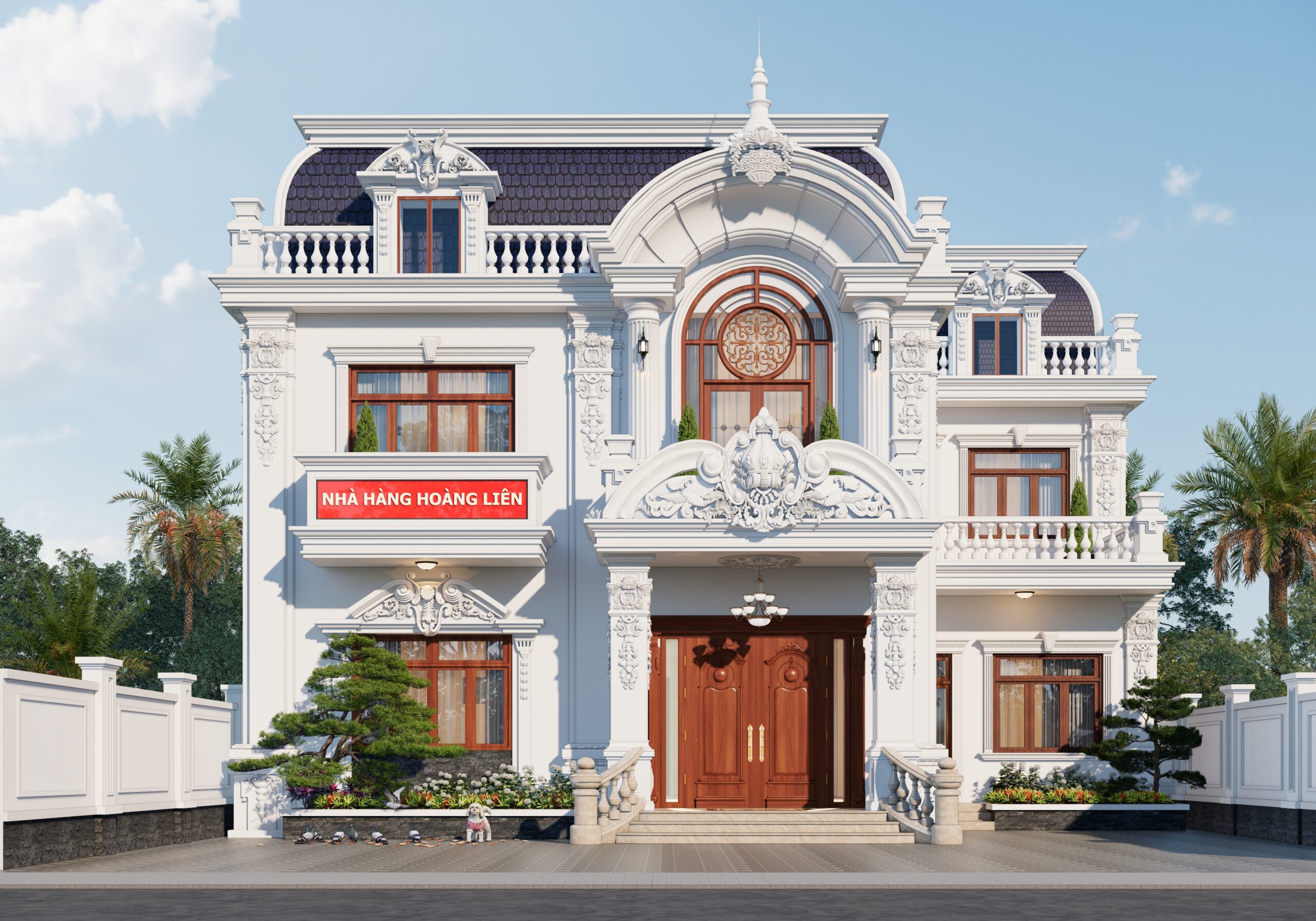 Nhà hàng 2 tầng kiểu Pháp mái Mansard tân cổ điển – Hoàng Liên, Phú Thọ gallery
