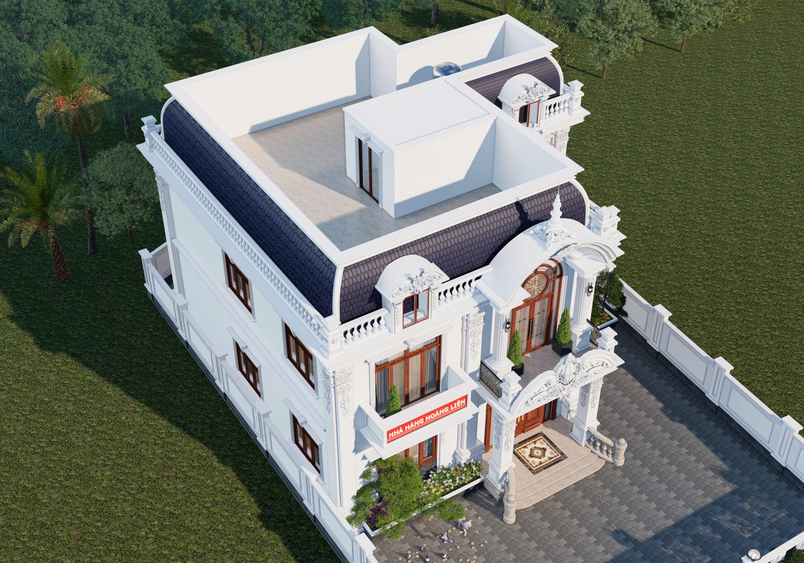 Nhà hàng 2 tầng kiểu Pháp mái Mansard tân cổ điển – Hoàng Liên, Phú Thọ gallery