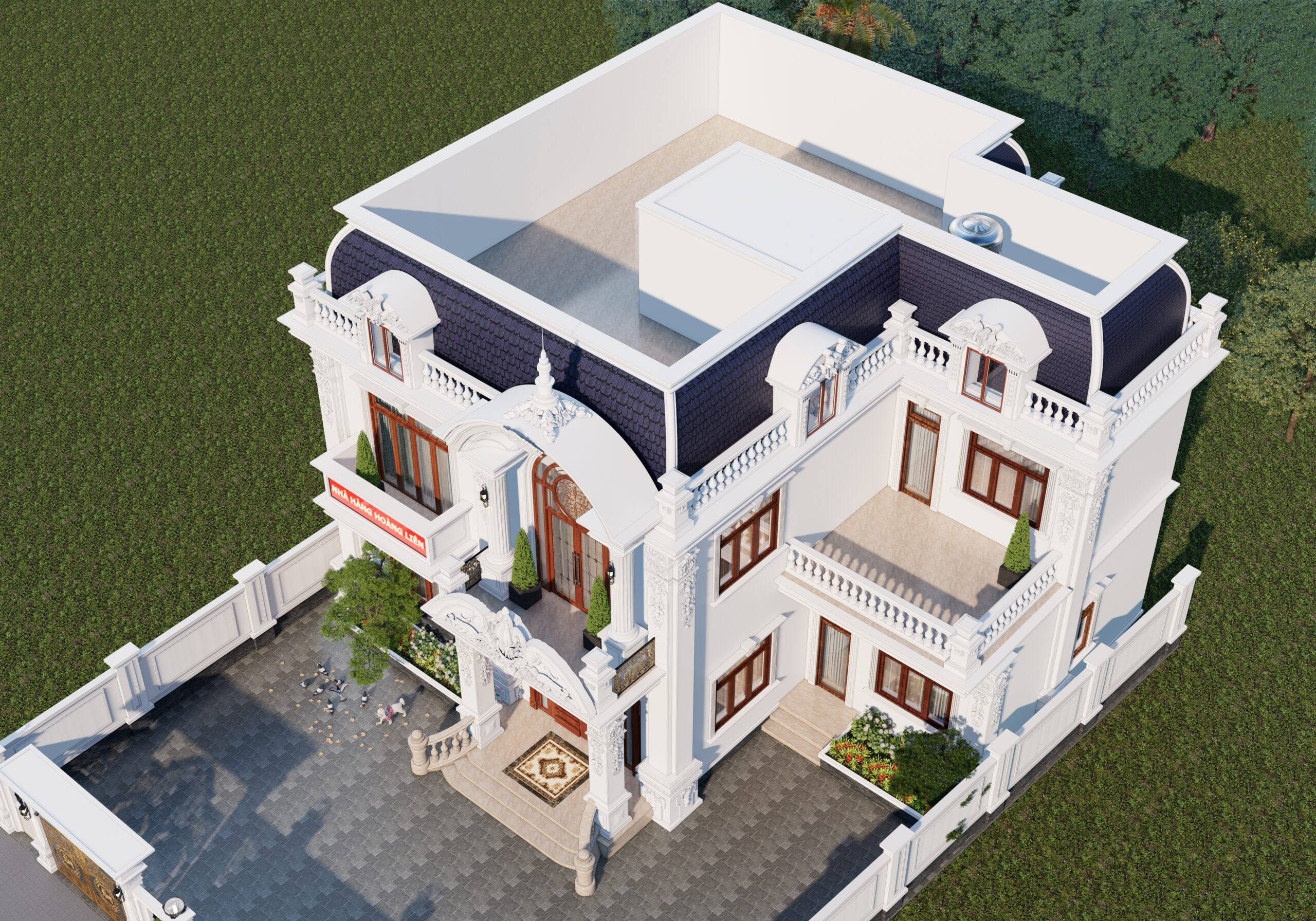Nhà hàng 2 tầng kiểu Pháp mái Mansard tân cổ điển – Hoàng Liên, Phú Thọ gallery