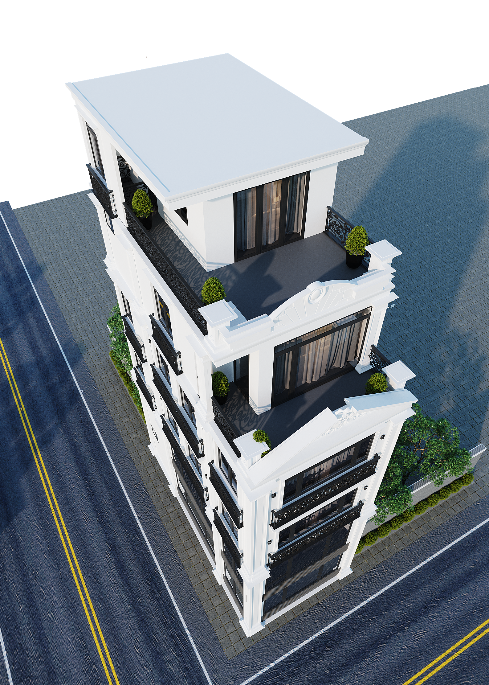 Nhà phố kết hợp kinh doanh 6 tầng 1 tum mái bằng tân cổ điển – Anh Minh, Hải Phòng – NAVI-NP04 gallery