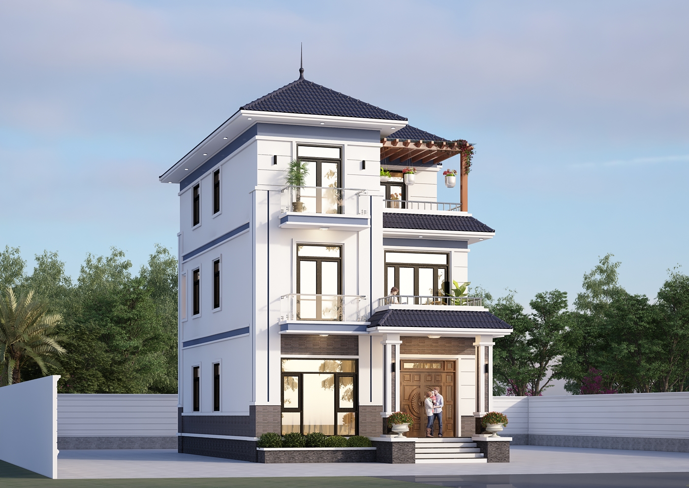 Biệt thự 3 tầng mái Nhật ngói xanh đen hiện đại – Anh Tài, Đà Nẵng – NAVI-BT27 gallery