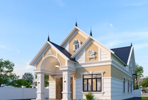 Nhà 1 tầng mái Thái ngói xanh đen tân cổ điển – Anh Phú, Thái Bình – NAVI-BT28
