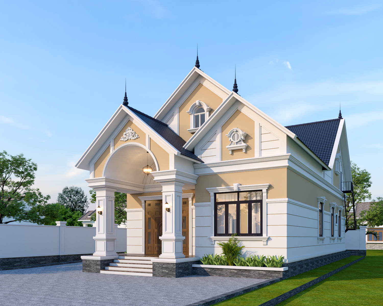 Nhà 1 tầng mái Thái ngói xanh đen tân cổ điển – Anh Phú, Thái Bình – NAVI-BT28 gallery