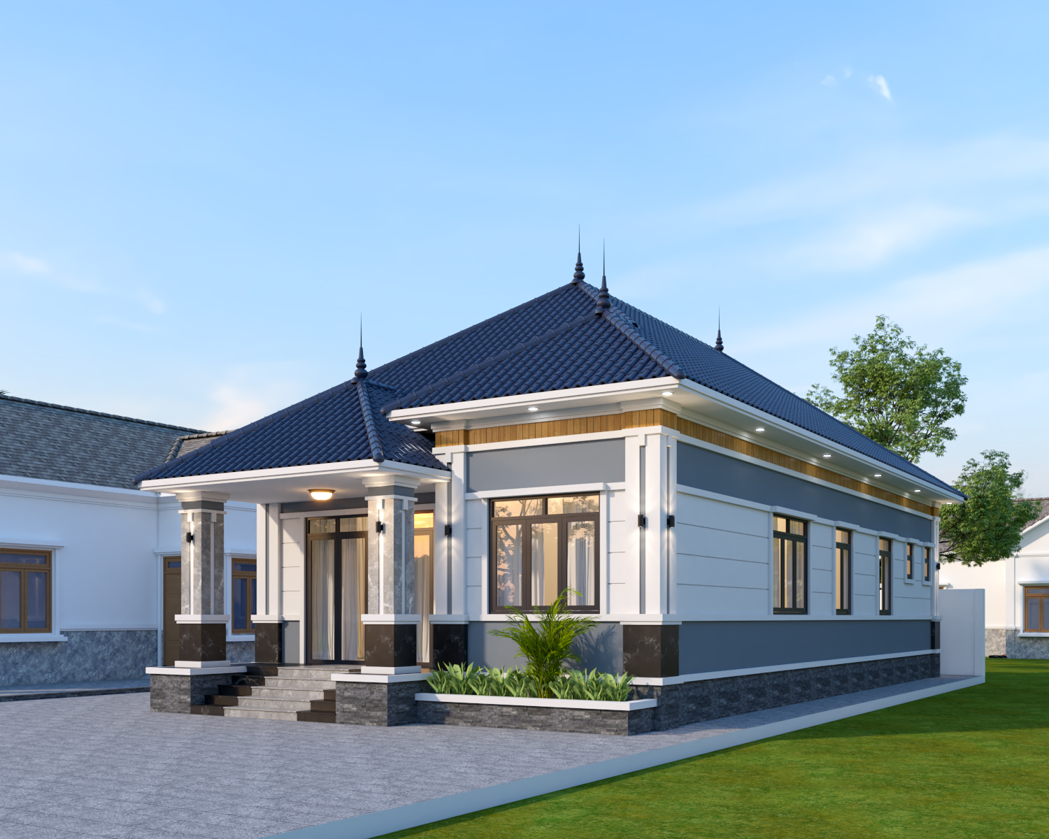 Nhà 1 tầng mái Thái ngói xanh đen hiện đại – Anh Tuấn, Ninh Bình – NAVI-BT31 gallery