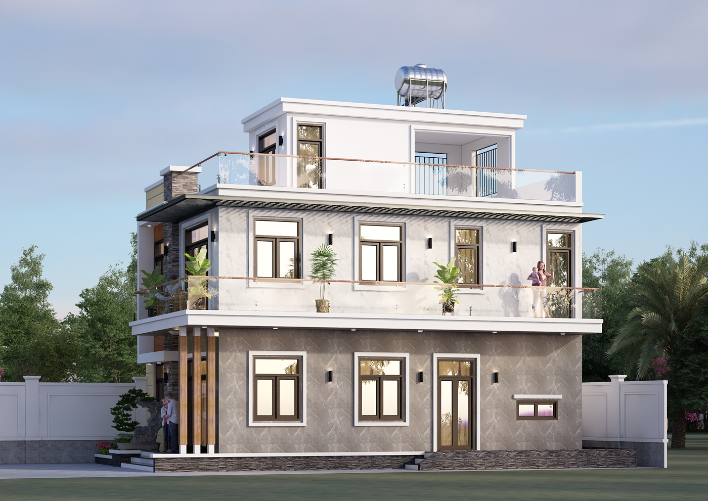 Nhà 2 tầng 1 tum mái bằng hiện đại – Anh Dũng, Thái Nguyên – NAVI-BT32 gallery