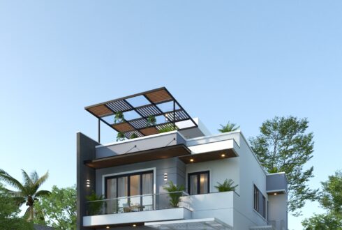 Nhà 2 tầng 1 tum mái bằng hiện đại – Anh Phong, Tuyên Quang – NAVI-BT42