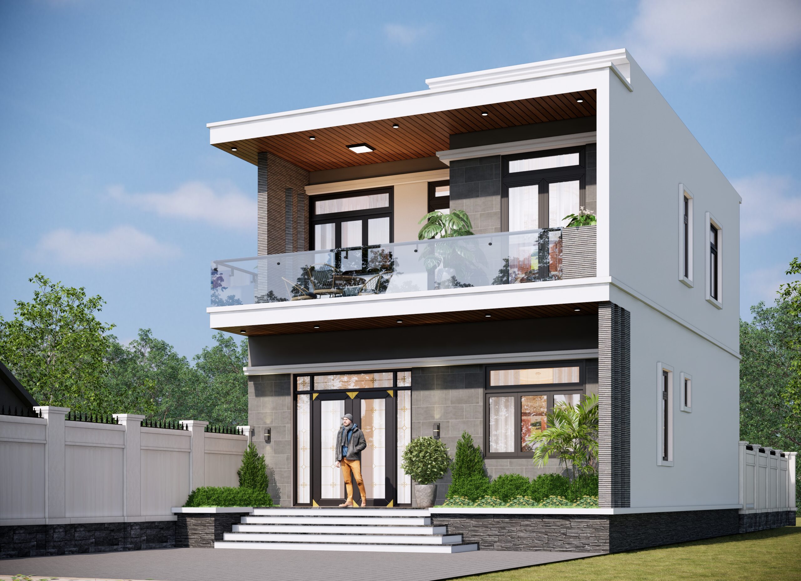 Nhà 2 tầng mái bằng hiện đại – Anh Trung, Lạng Sơn – NAVI-BT62 gallery