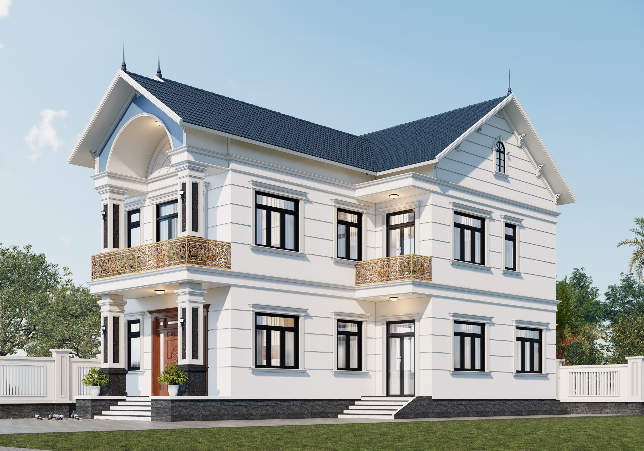 Biệt thự 2 tầng mái Thái tân cổ điển – Anh Cường, Hải Dương gallery