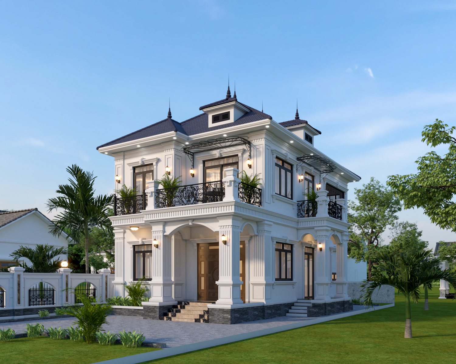 Biệt thự 2 tầng mái Nhật ngói xanh đen tân cổ điển – Anh Dương, Thanh Hóa – NAVI-BT17 gallery