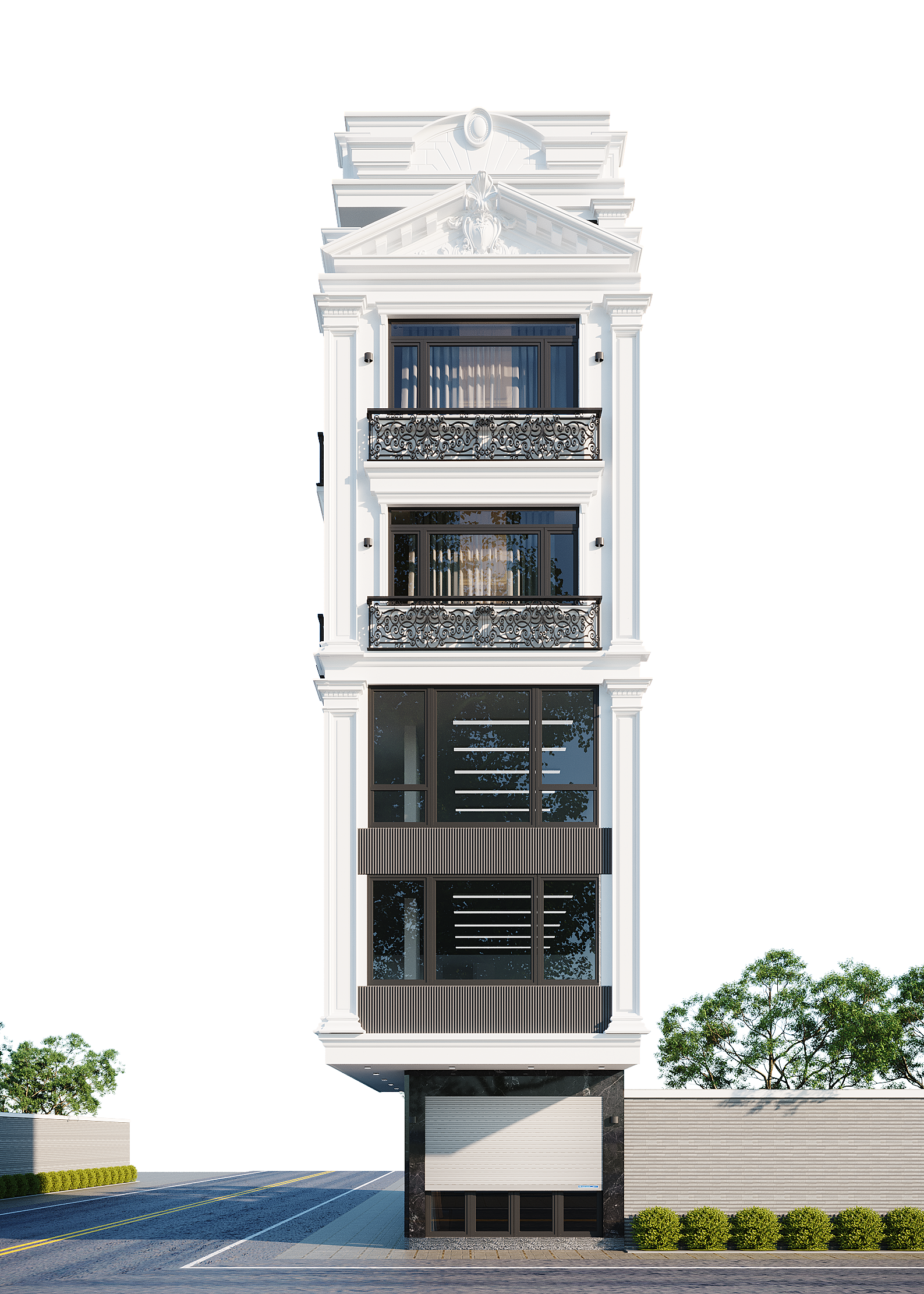 Nhà phố kết hợp kinh doanh 6 tầng 1 tum mái bằng tân cổ điển – Anh Minh, Hải Phòng – NAVI-NP04 gallery