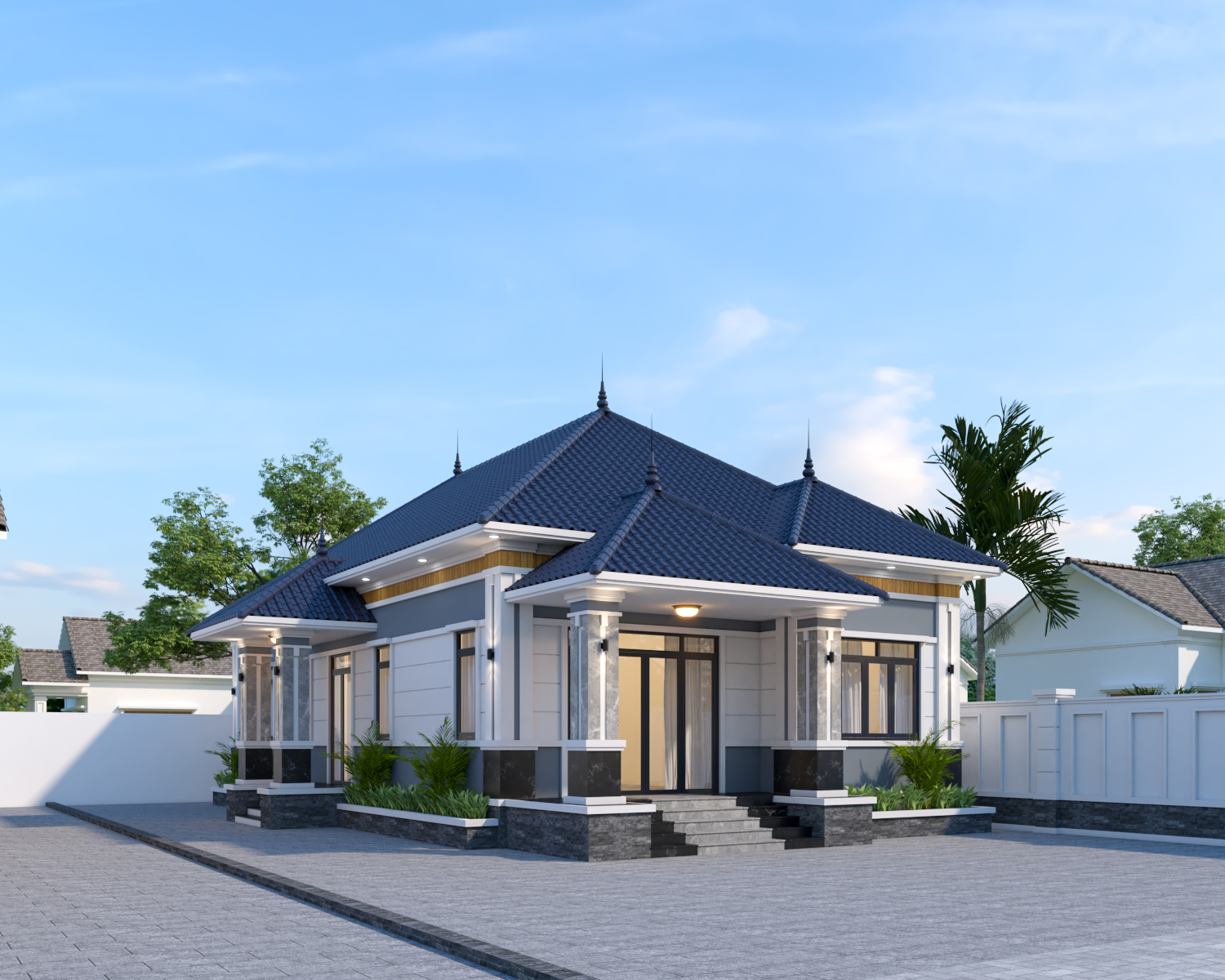 Nhà 1 tầng mái Thái ngói xanh đen hiện đại – Anh Tuấn, Ninh Bình – NAVI-BT31 gallery
