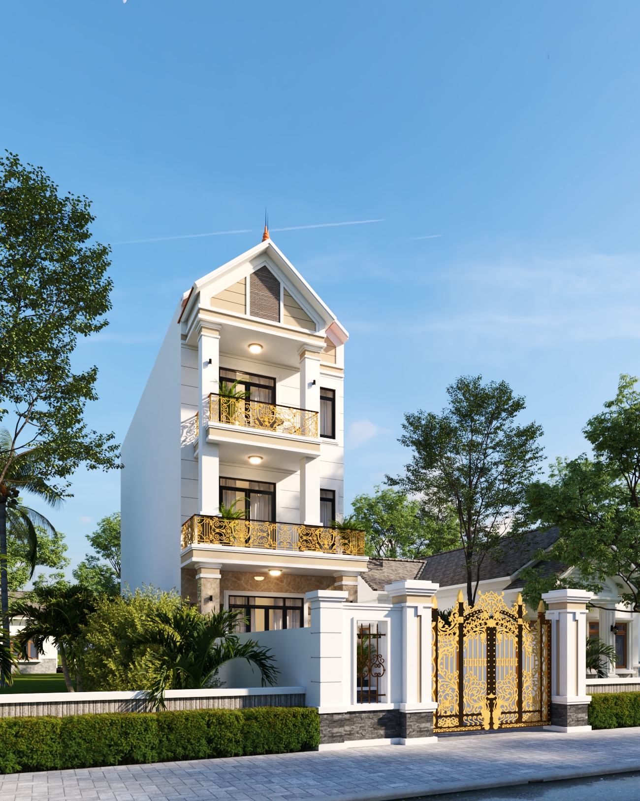 Nhà 3 tầng mái Thái ngói đỏ tân cổ điển – Anh Cường, Hải Dương – NAVI-BT35 gallery