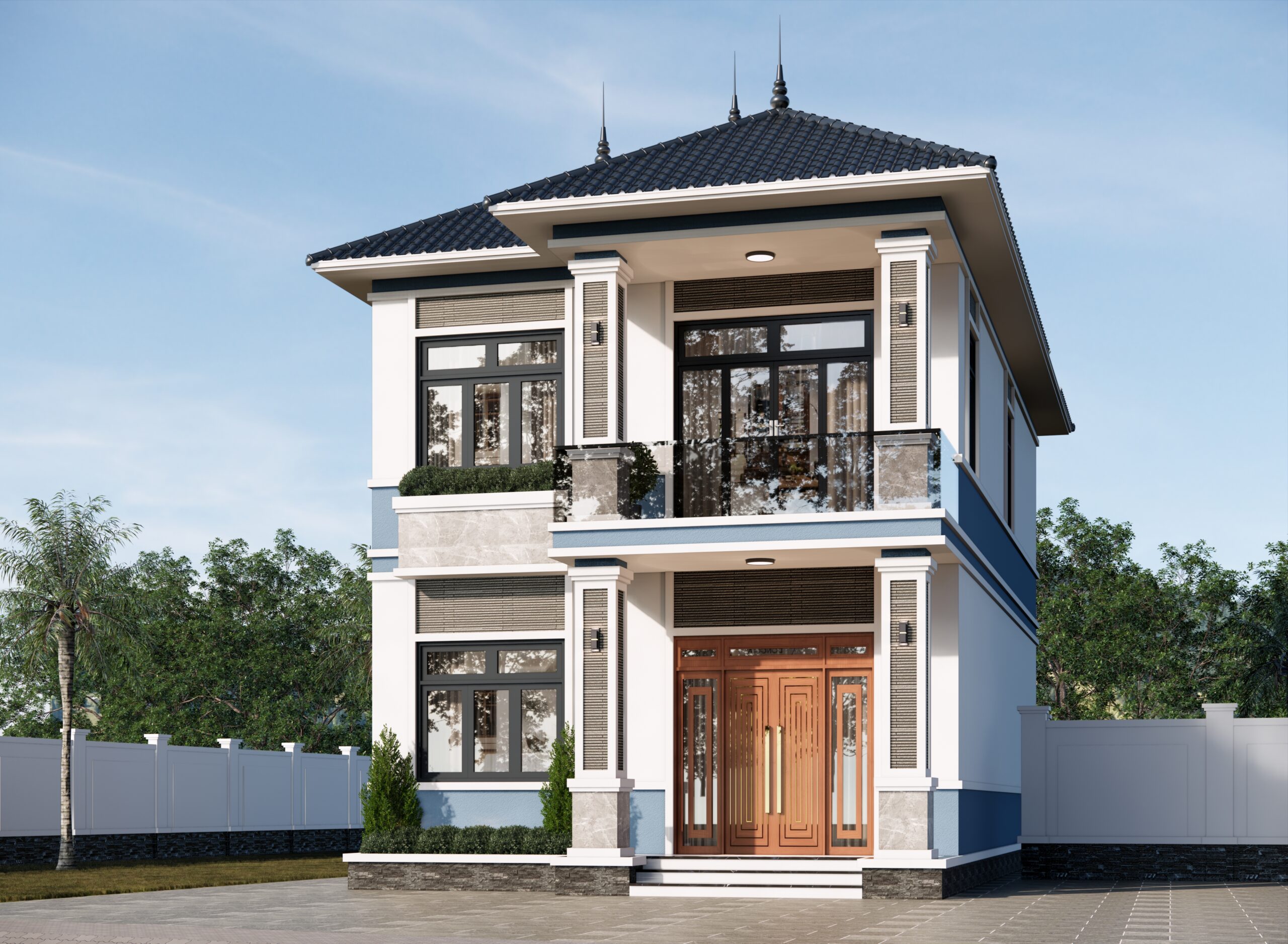Nhà 2 tầng mái Nhật ngói xanh đen hiện đại – Anh Sơn, Hà Nội – NAVI-BT58 gallery