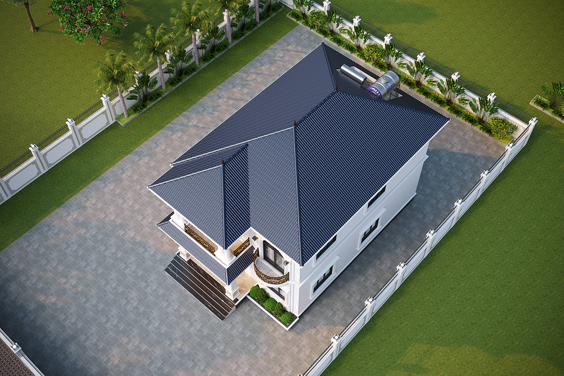 Nhà 2 tầng mái Nhật ngói xanh đen tân cổ điển – Anh Hùng, Thái Bình – NAVI-BT55 gallery